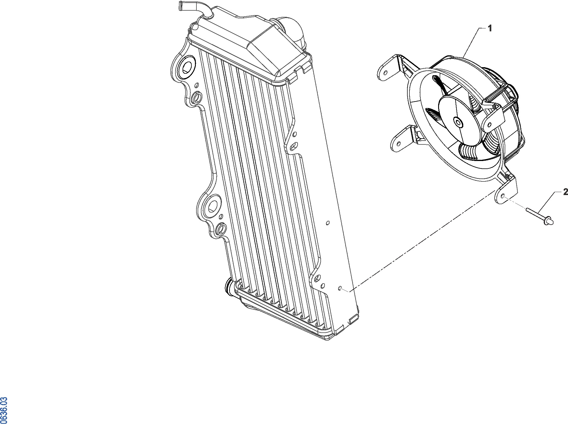 Pièces d'origine pour TM RACING 125 125 2T 125 Fi ES SMR Euro 5+ 2025 - Ventilateur de radiateur