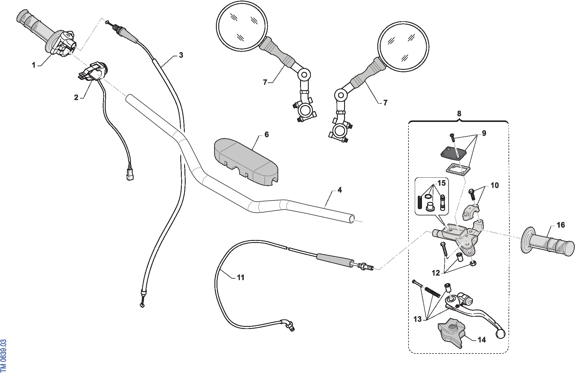 Pièces d'origine pour TM RACING 125 125 2T 125 ES EN 2025 - Guidon