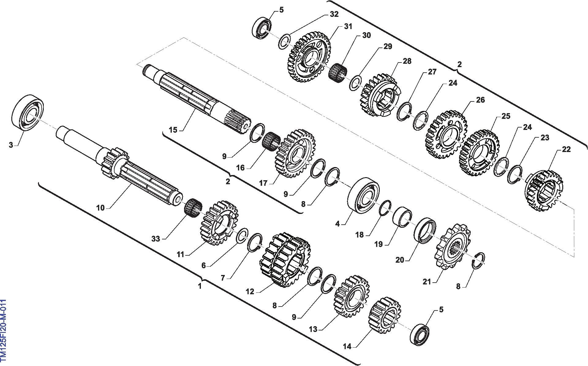 Pièces d'origine pour TM RACING 144 144 2T 144 FI EN 2025 - Boîte et transmission moteur