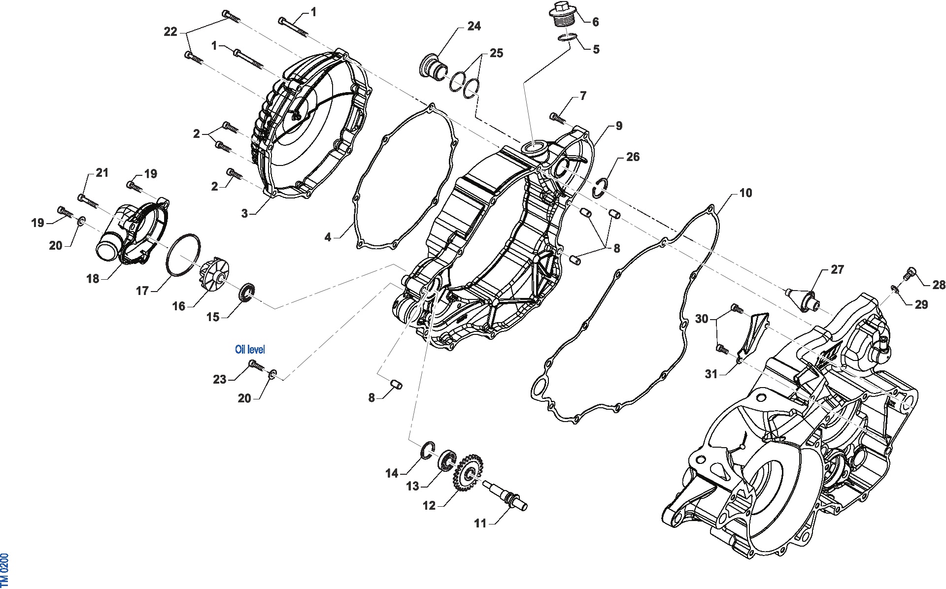 Pièces d'origine pour TM RACING 300 300 2T 300 FI EN 2025 - Carter d'embrayage gauche