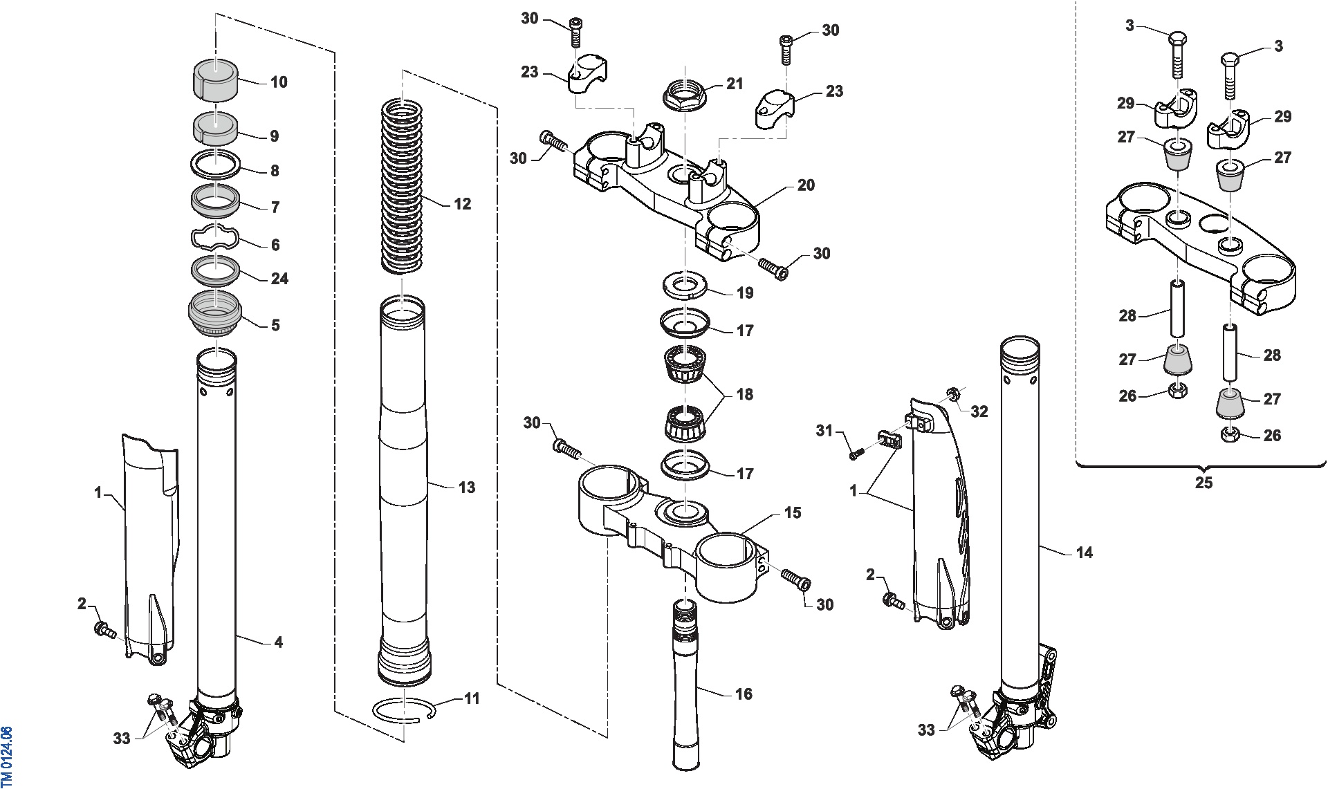 Pièces d'origine pour TM RACING 300 300 2T 300 MX 2025 - Fourche avant