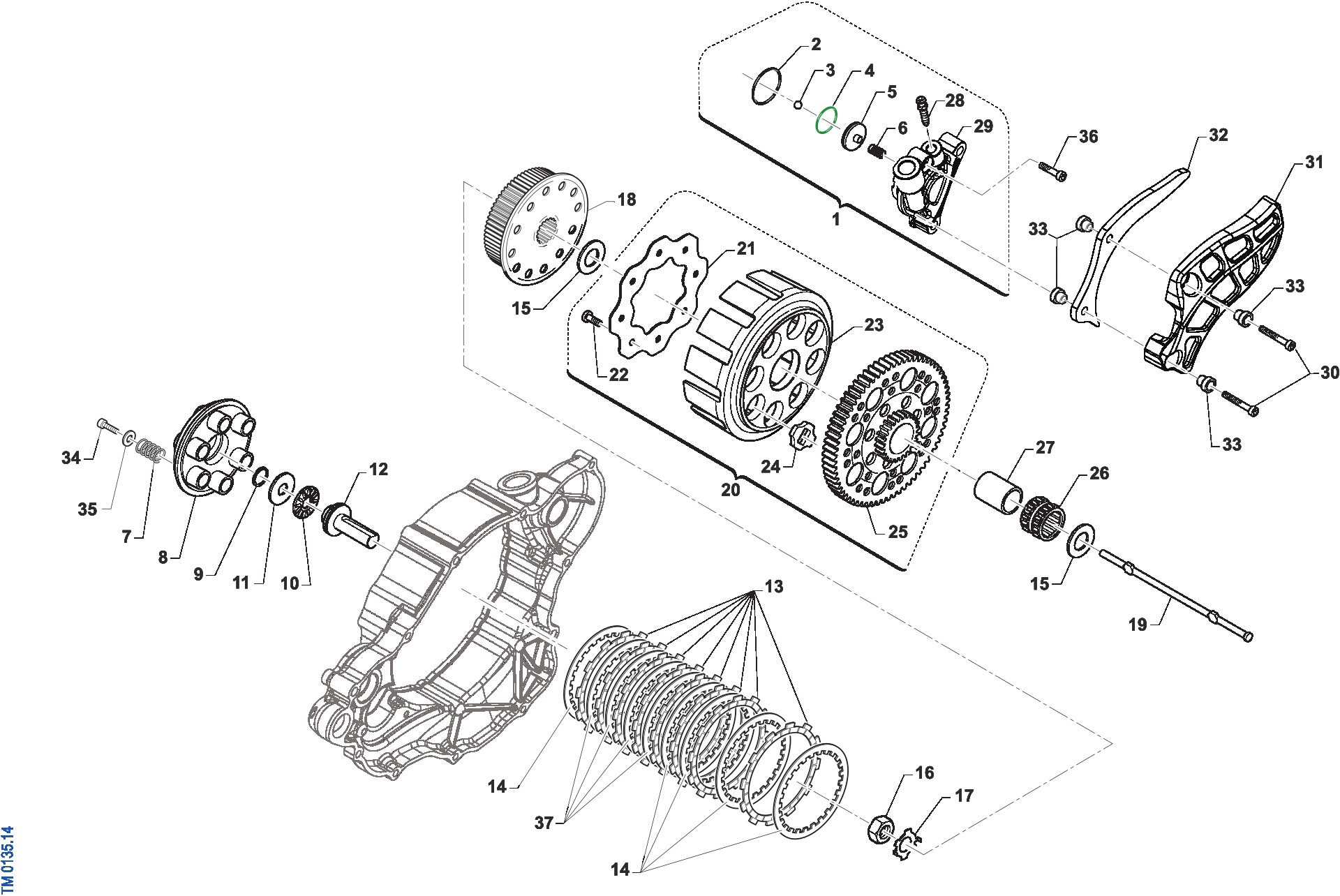 Pièces d'origine pour TM RACING 300 300 2T 300 SMX 2025 - Embrayage