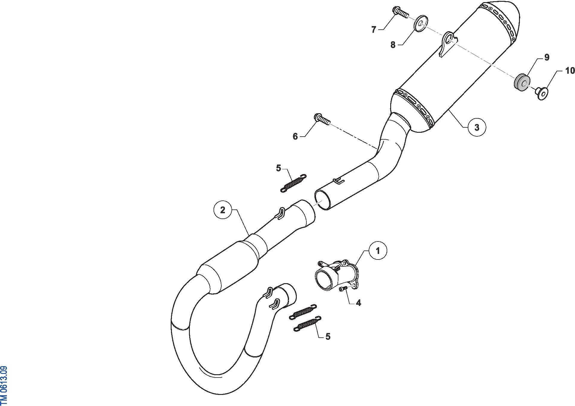 Pièces d'origine pour TM RACING 250 250 4T 250 Fi MX 2025 - Échappement