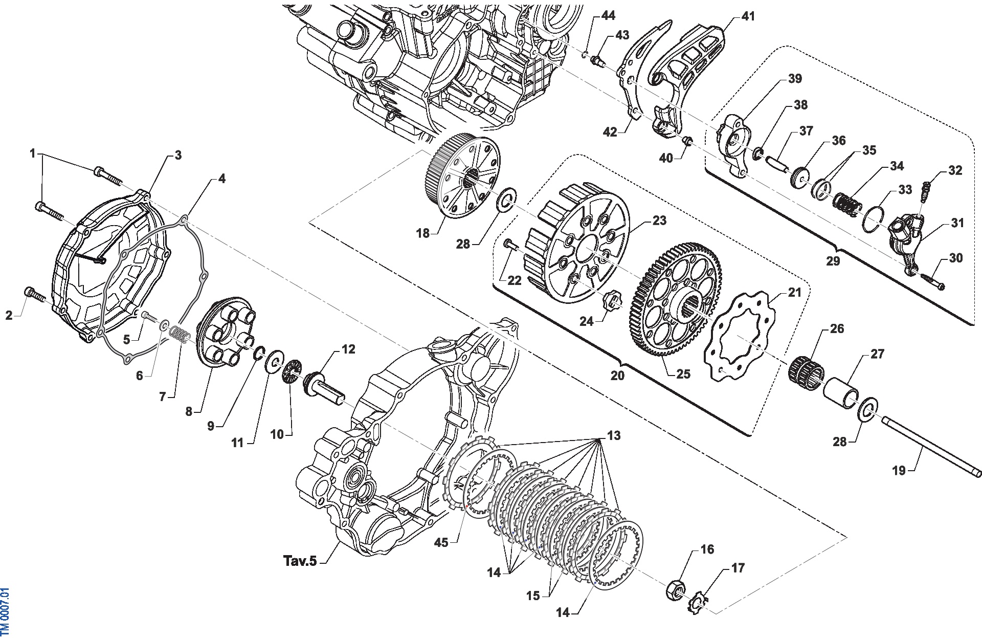 Pièces d'origine pour TM RACING 250 250 4T 250 Fi MX 2025 - Embrayage