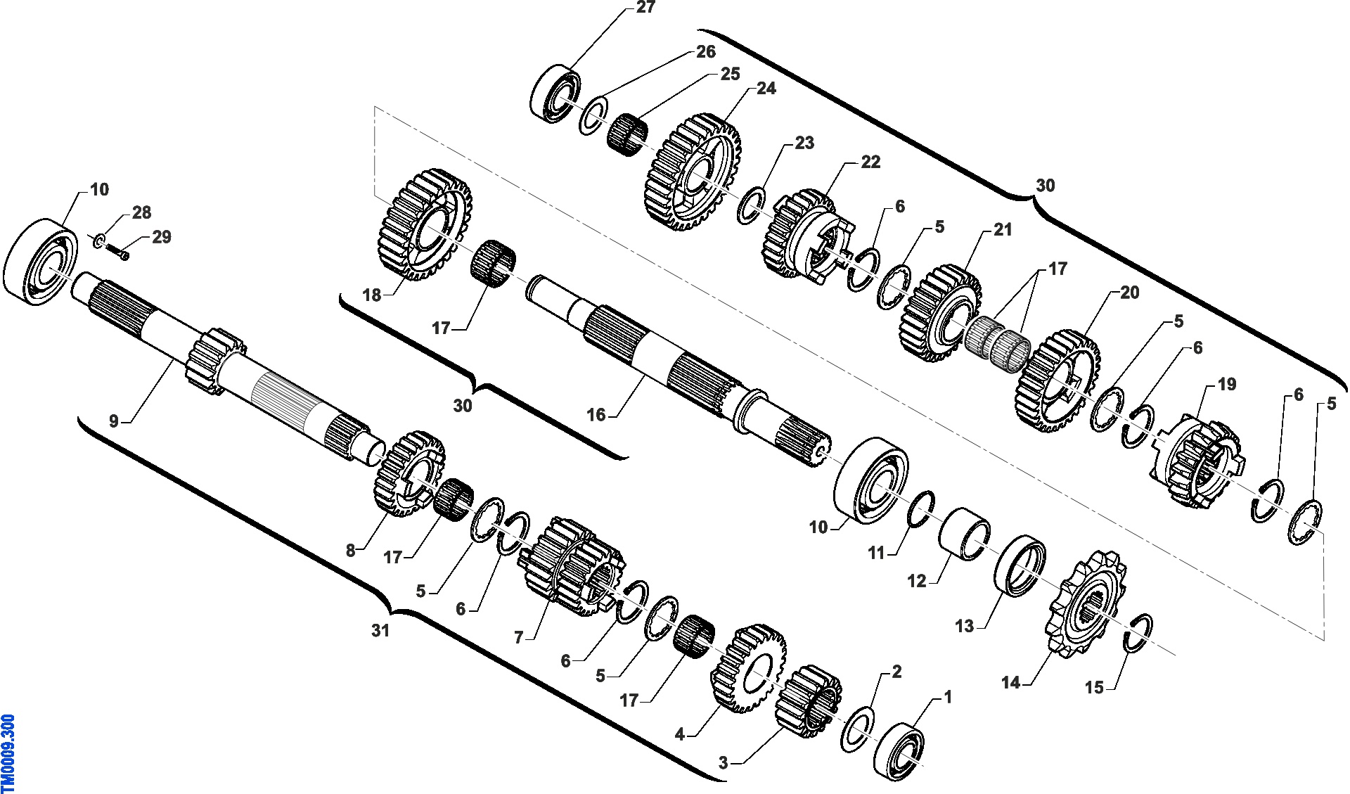 Pièces d'origine pour TM RACING 250 250 4T 250 Fi SMK 2025 - Boîte de vitesse 6 rapports
