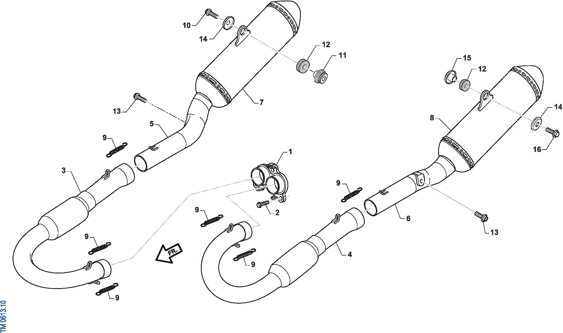 Pièces d'origine pour TM RACING 450 450 4T 450 Fi SMK 2025 - Échappement