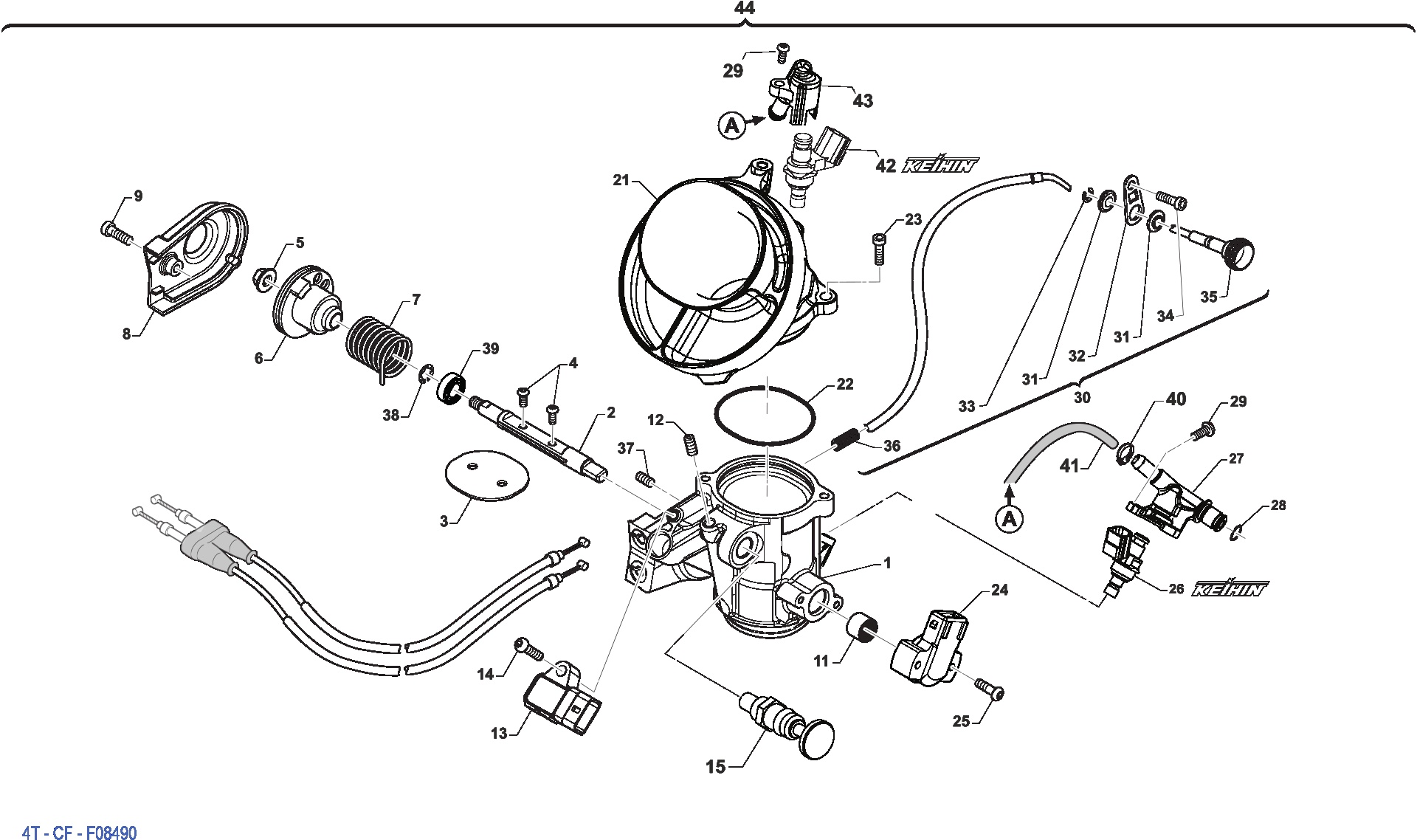 Pièces d'origine pour TM RACING 450 450 4T 450 Fi SMK 2025 - Corps d'admission SMK