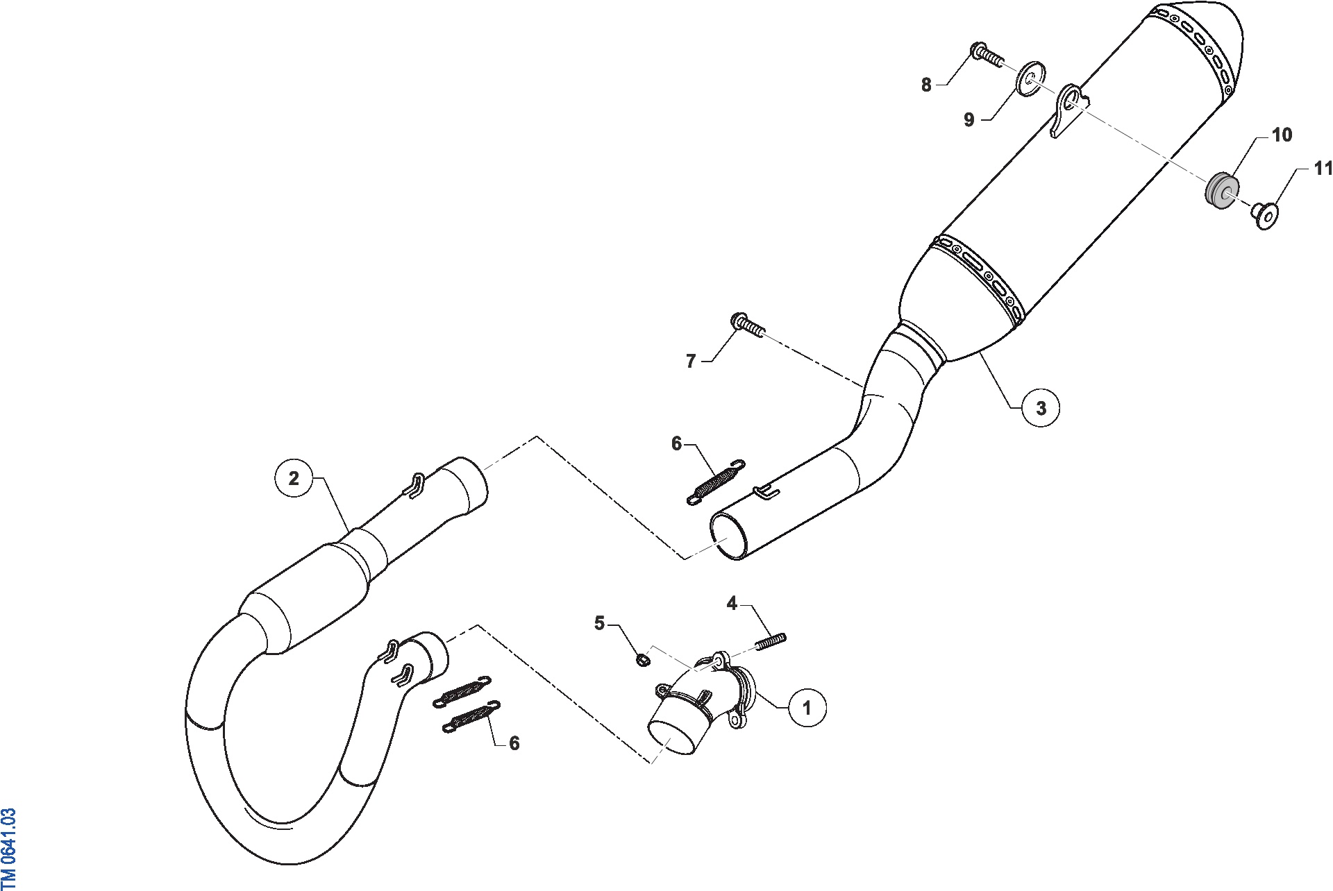 Pièces d'origine pour TM RACING 450 450 4T 450 Fi MX 2025 - Échappement