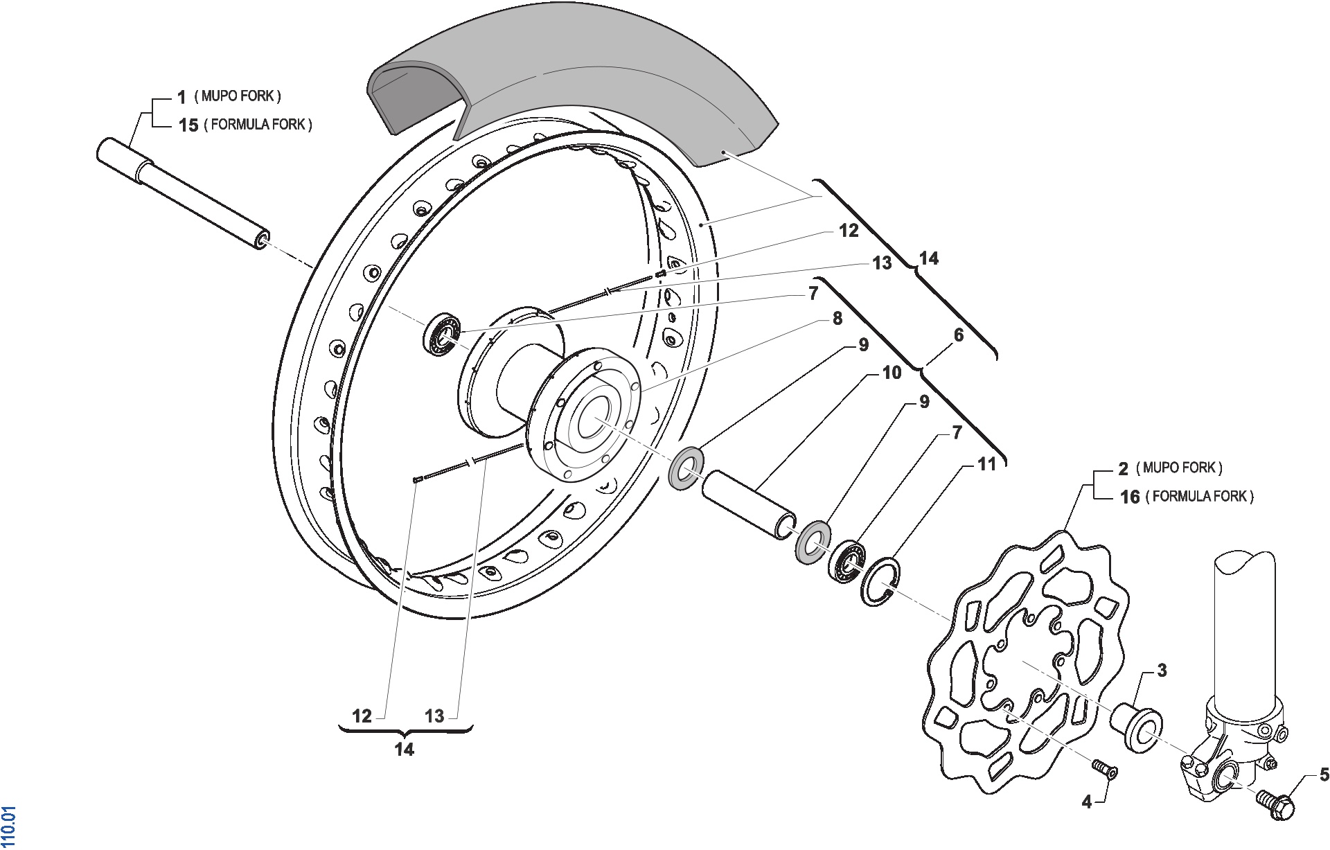Pièces d'origine pour TM RACING 85 85 2T 85 SMX JUNIOR 2024 - Roue avant