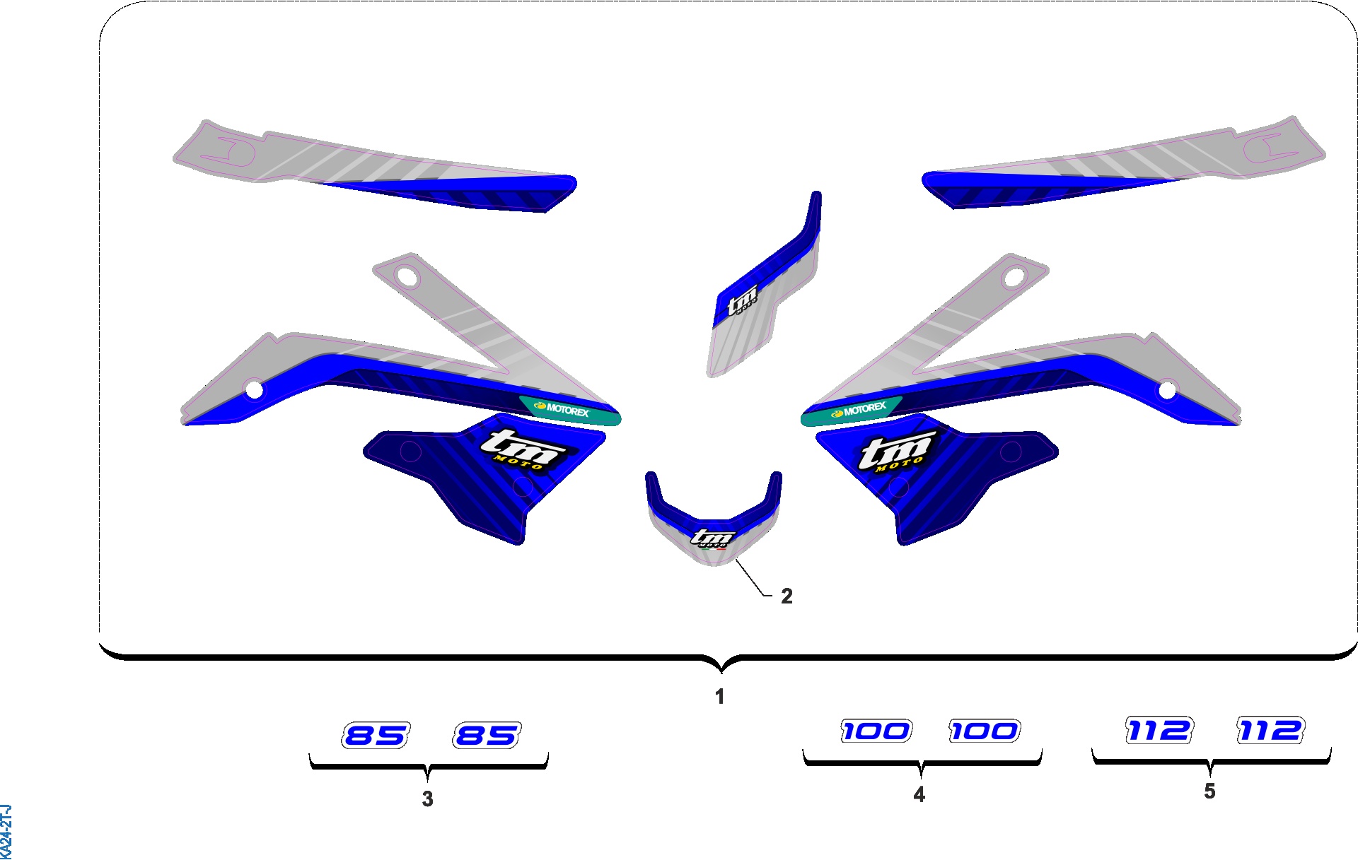 Pièces d'origine pour TM RACING 112 112 2T 112 SMX-J 2024 - Kit adhésifs et autocollants