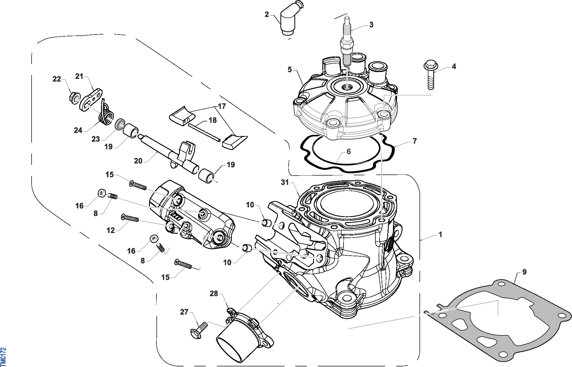 Pièces d'origine pour TM RACING 112 112 2T 112 SMX-J 2024 - Cylindre moteur