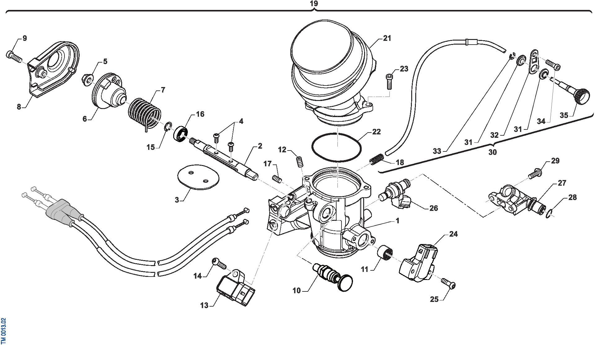 Pièces d'origine pour TM RACING 250 250 4T 250 Fi EN 2024 - Corps d'admission 4T 250 EN