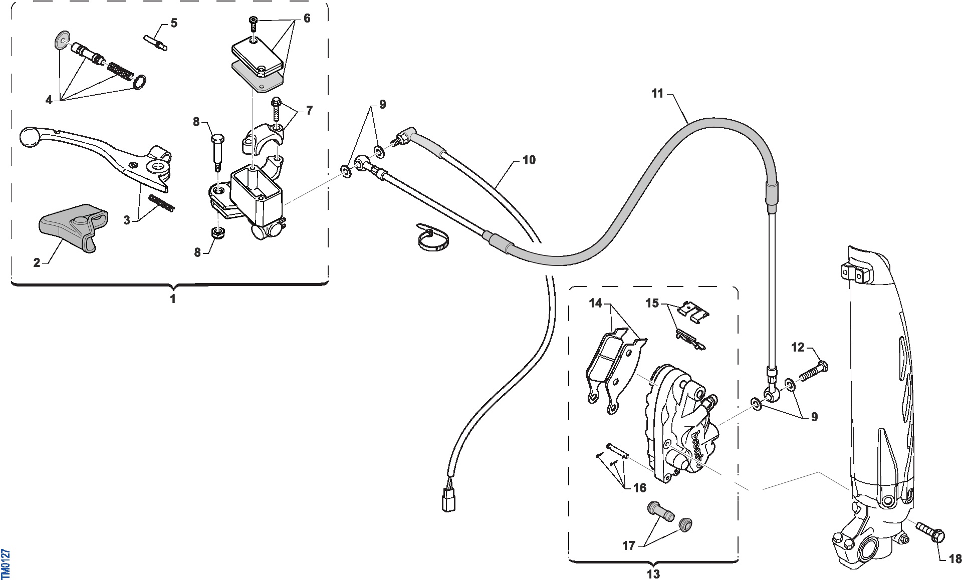Pièces d'origine pour TM RACING 300 300 4T 300 Fi EN 2024 - Frein avant