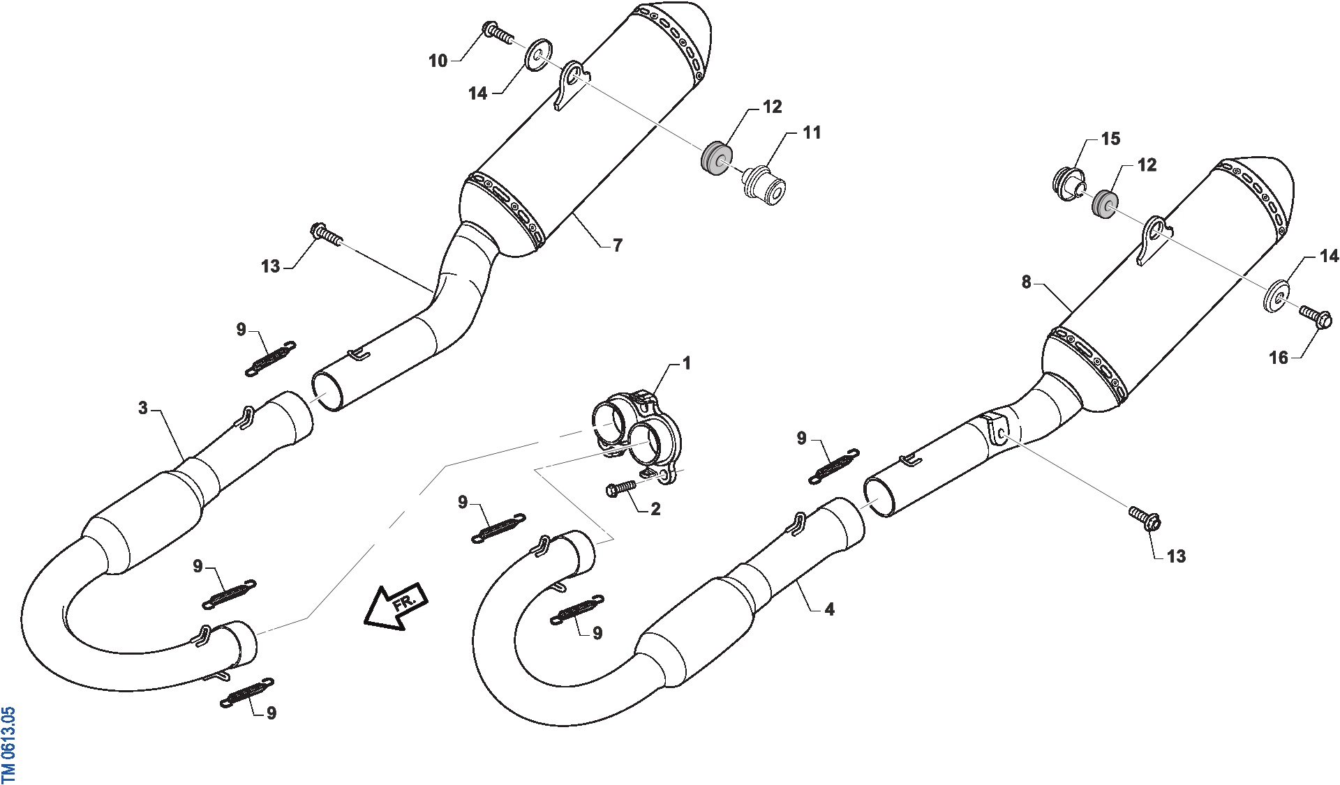 Pièces d'origine pour TM RACING 450 450 4T 450 Fi SMK 2024 - Échappement