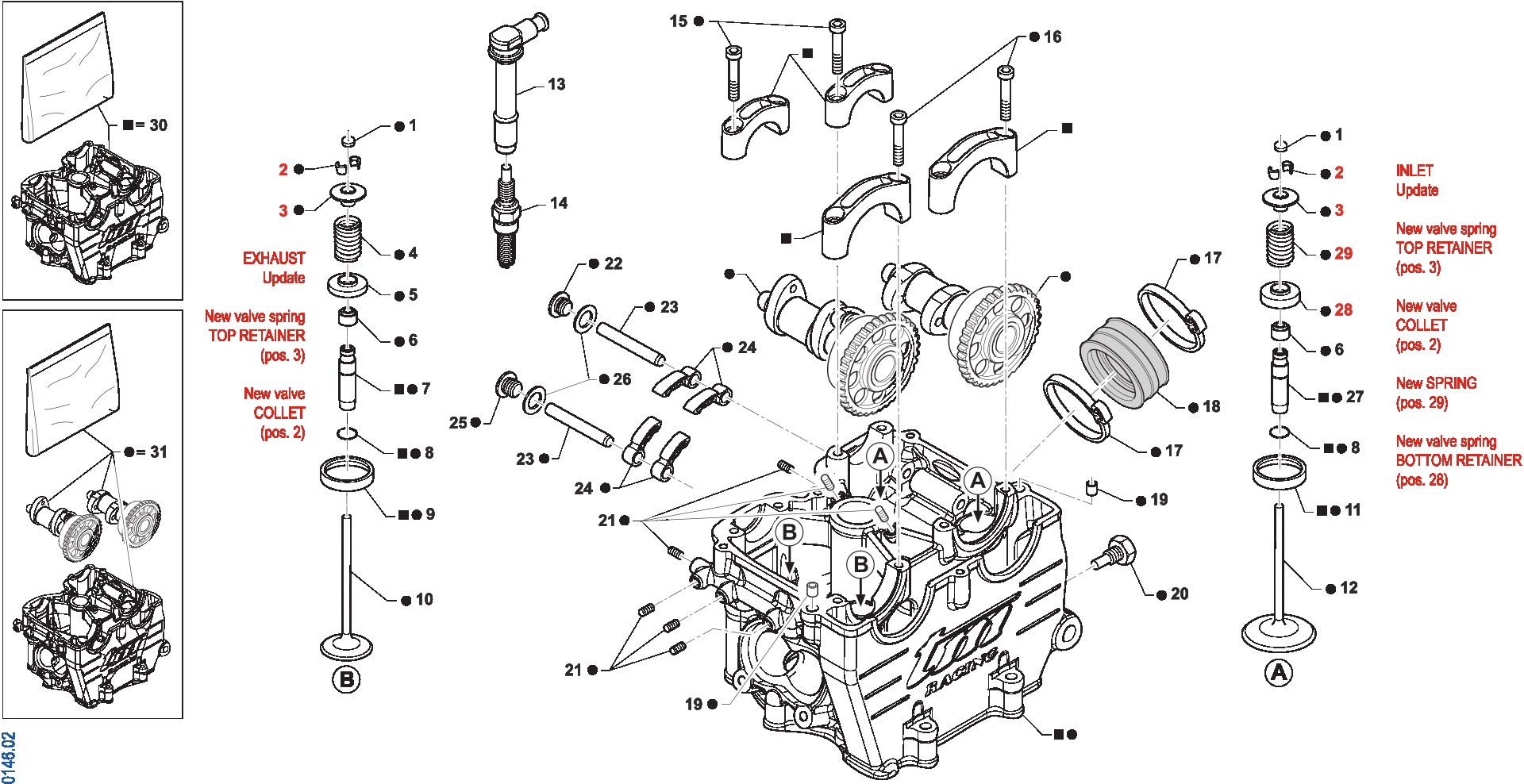 Pièces d'origine pour TM RACING 450 450 4T 450 Fi SMK 2024 - Culasse moteur