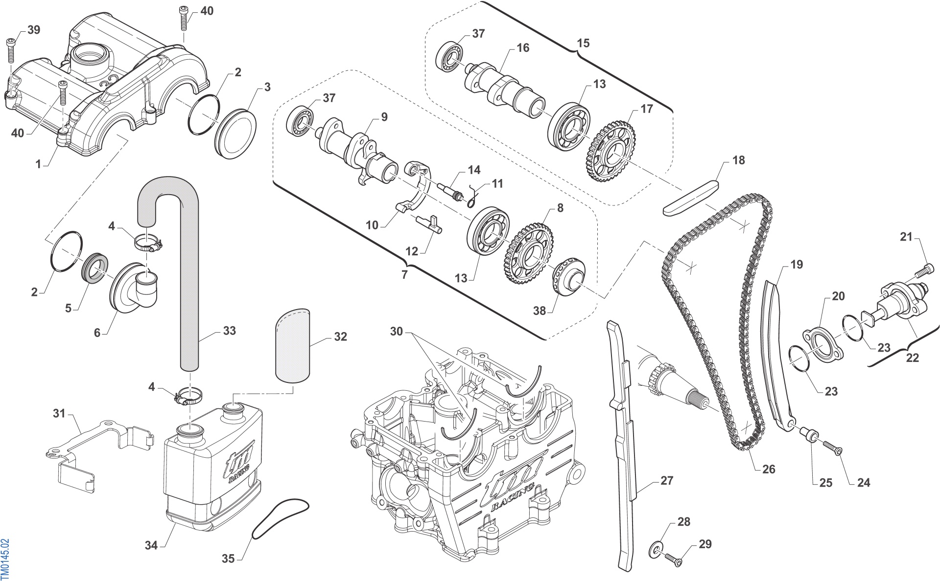 Pièces d'origine pour TM RACING 450 450 4T 450 Fi SMK 2024 - Distribution et allumage moteur