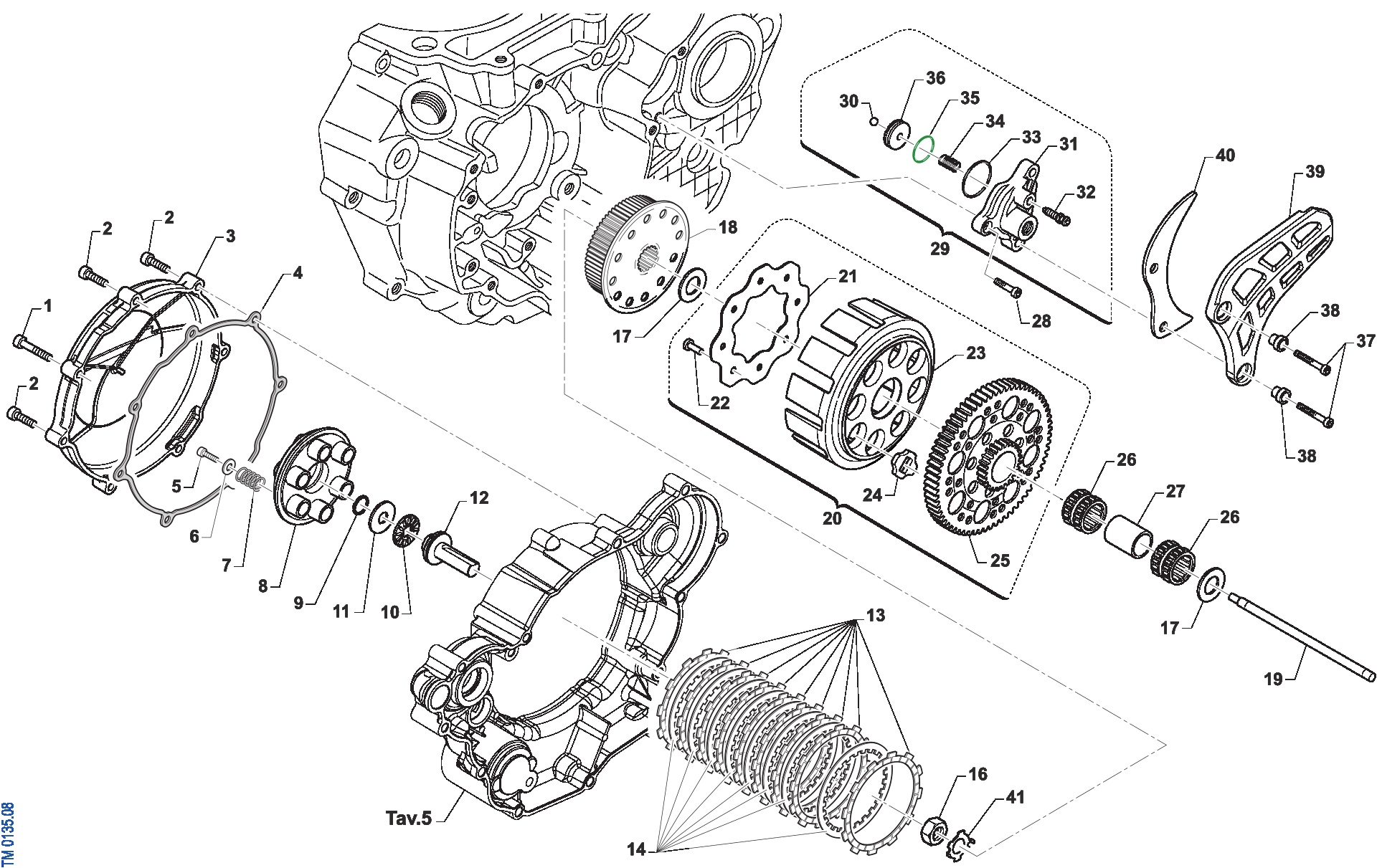 Pièces d'origine pour TM RACING 450 450 4T 450 Fi MX 2024 - Embrayage