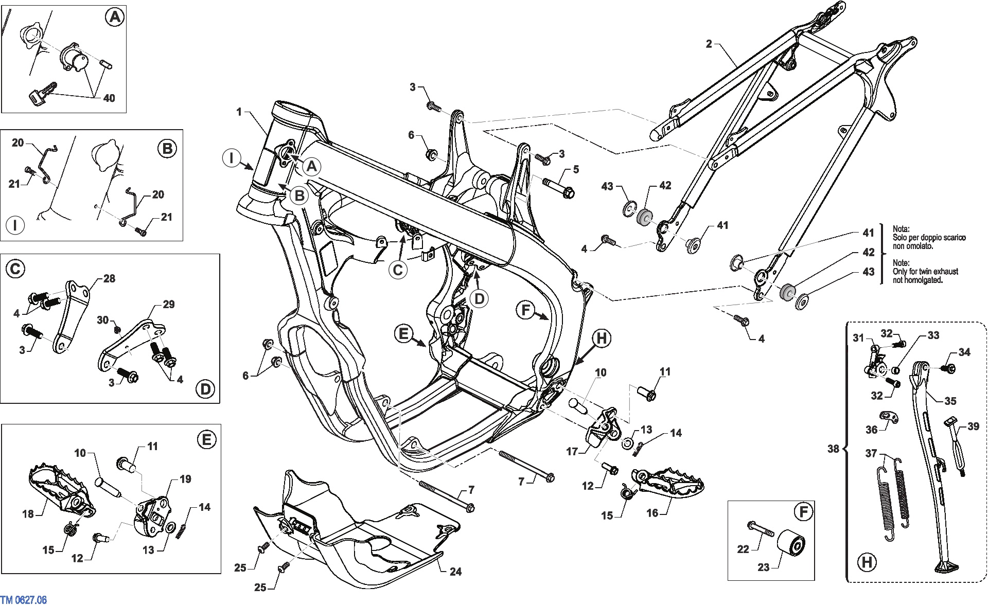 Pièces d'origine pour TM RACING 450 450 4T 450 Fi SMR 2024 - Cadre et partie-cycle