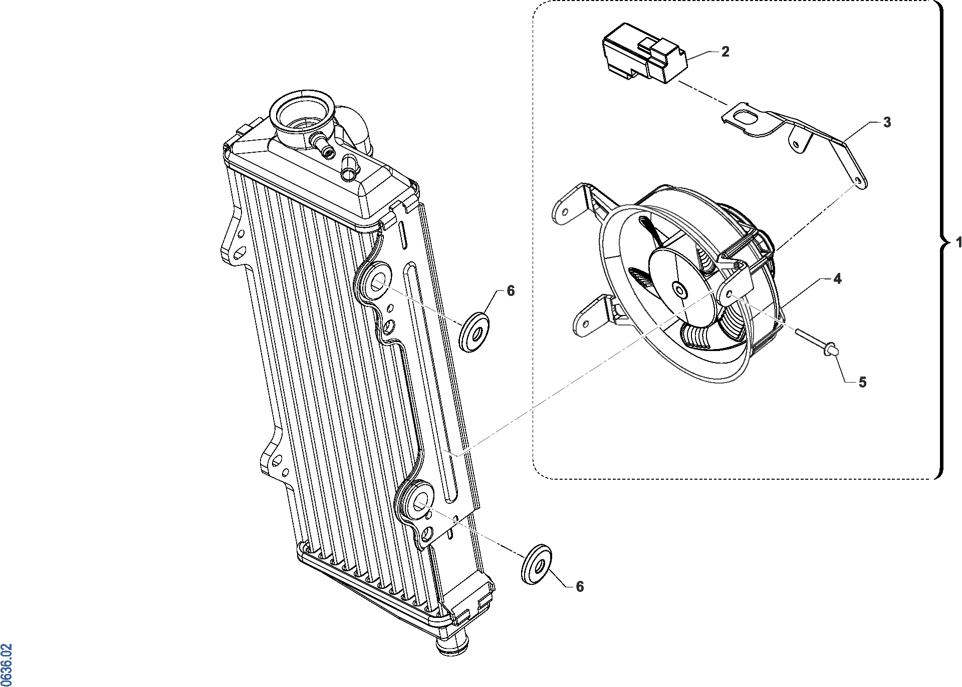 Pièces d'origine pour TM RACING 450 450 4T 450 Fi EN 2024 - Ventilateur de radiateur