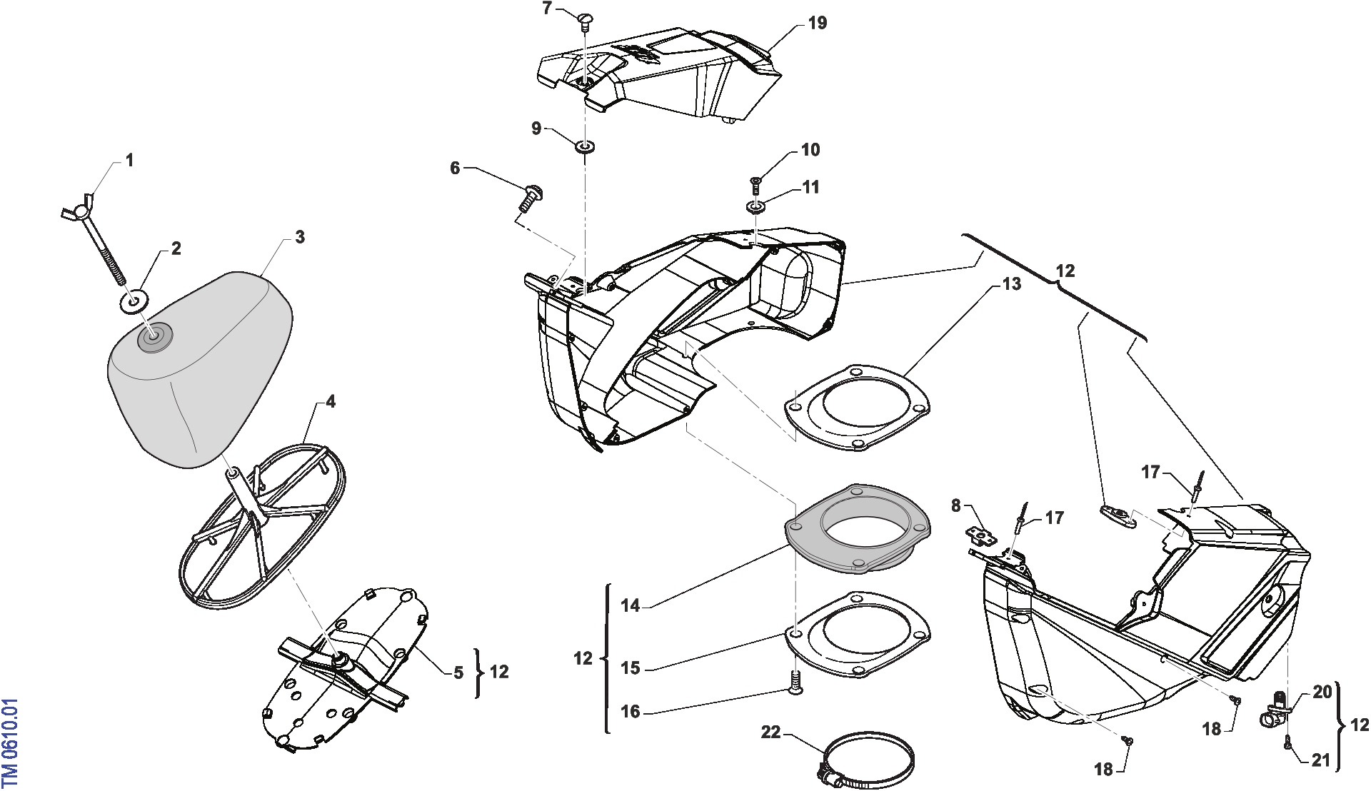 Pièces d'origine pour TM RACING 450 450 4T 450 Fi EN 2024 - Boîte à air