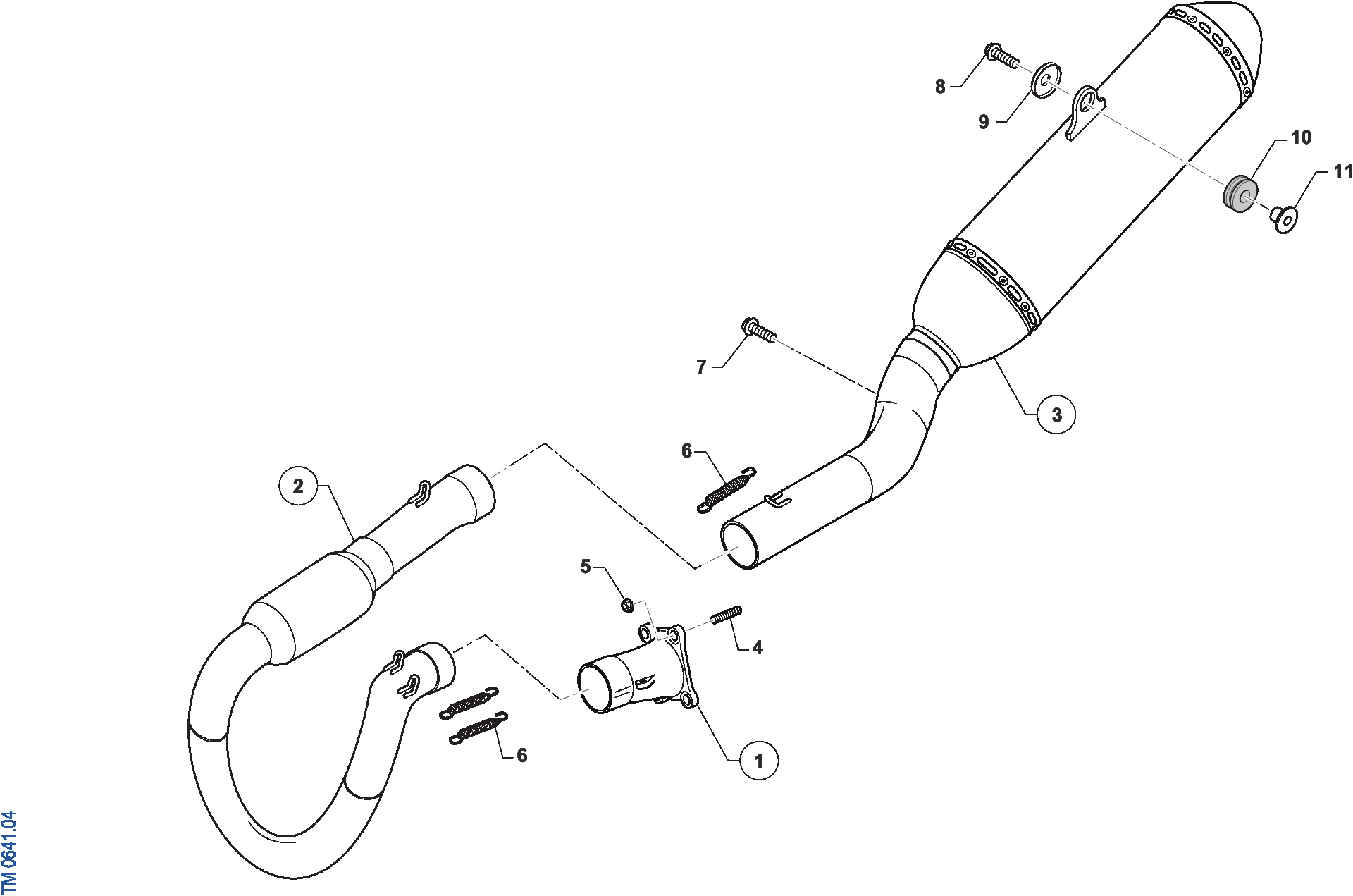 Pièces d'origine pour TM RACING 450 450 4T 450 Fi EN 2024 - Échappement