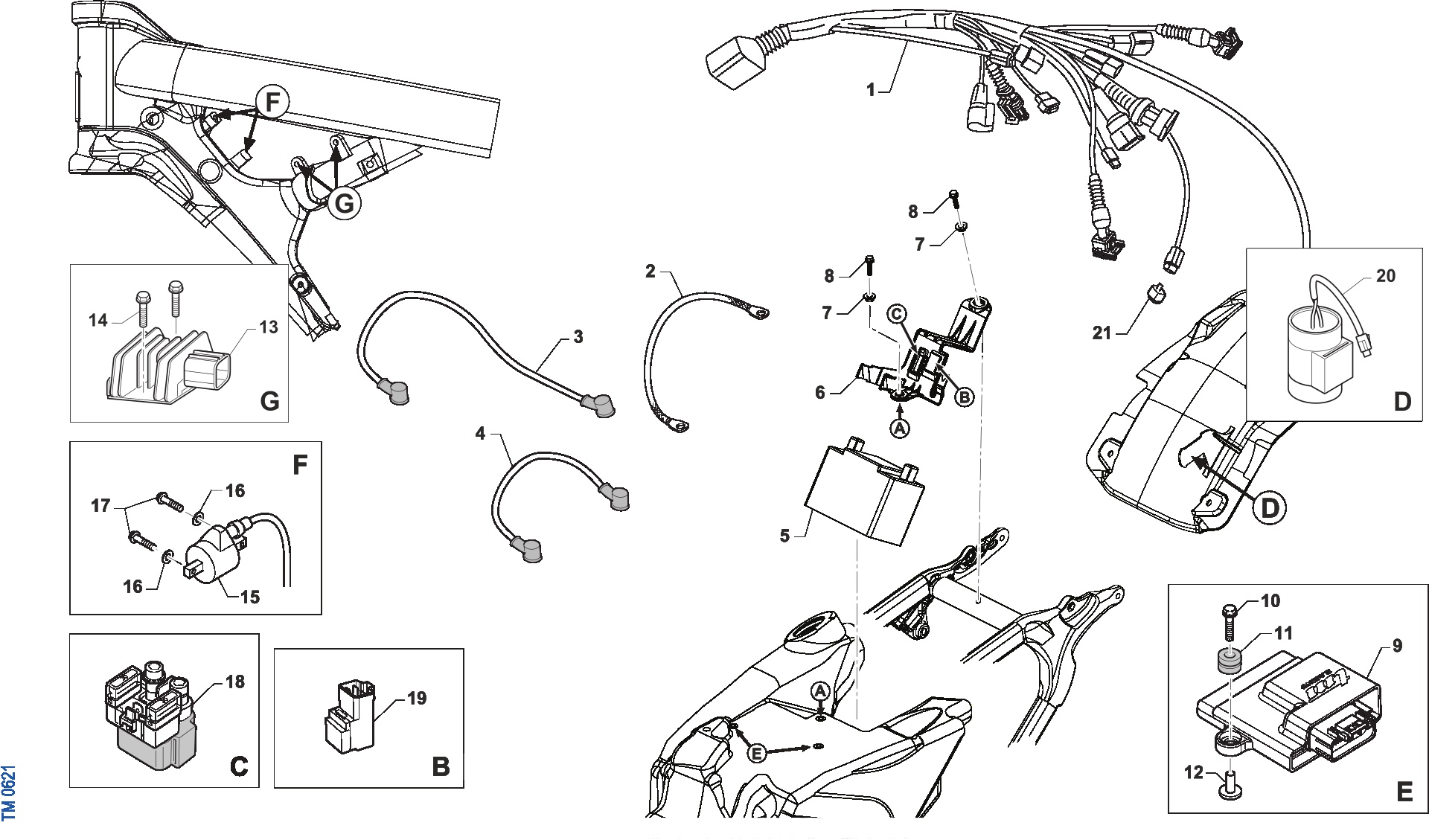 Pièces d'origine pour TM RACING 450 450 4T 450 Fi EN 2024 - Faisceau électrique