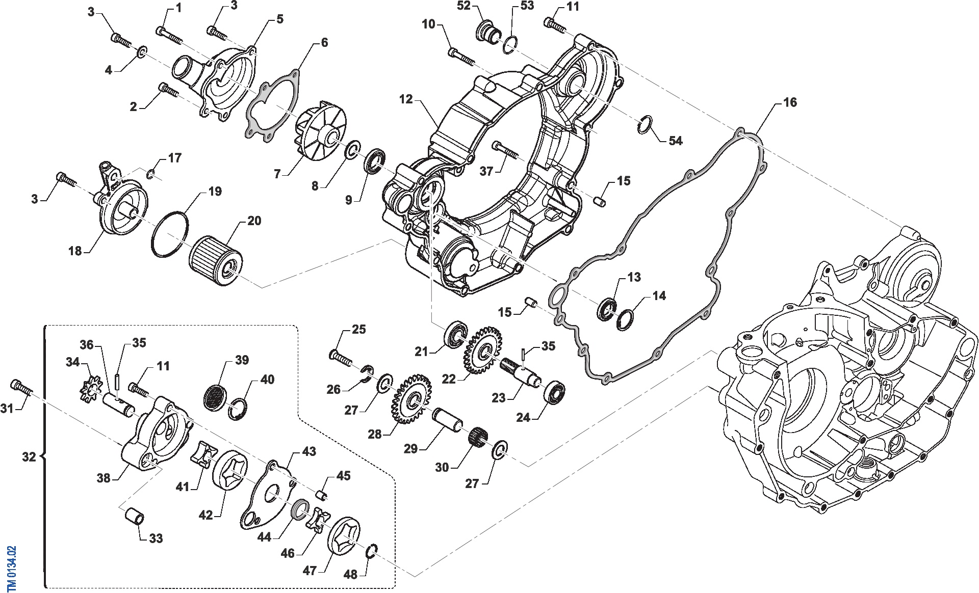 Pièces d'origine pour TM RACING 450 450 4T 450 Fi EN 2024 - Lubrification moteur