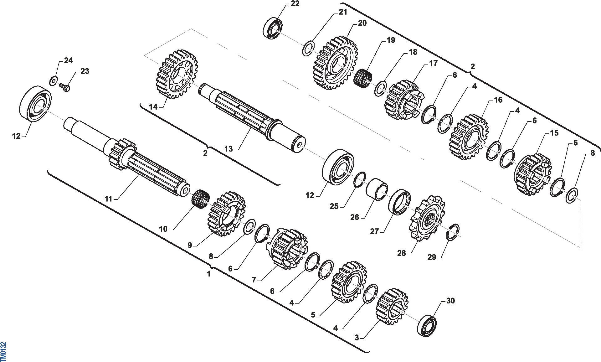 Pièces d'origine pour TM RACING 450 450 4T 450 Fi EN 2024 - Boîte de vitesse 5 rapports