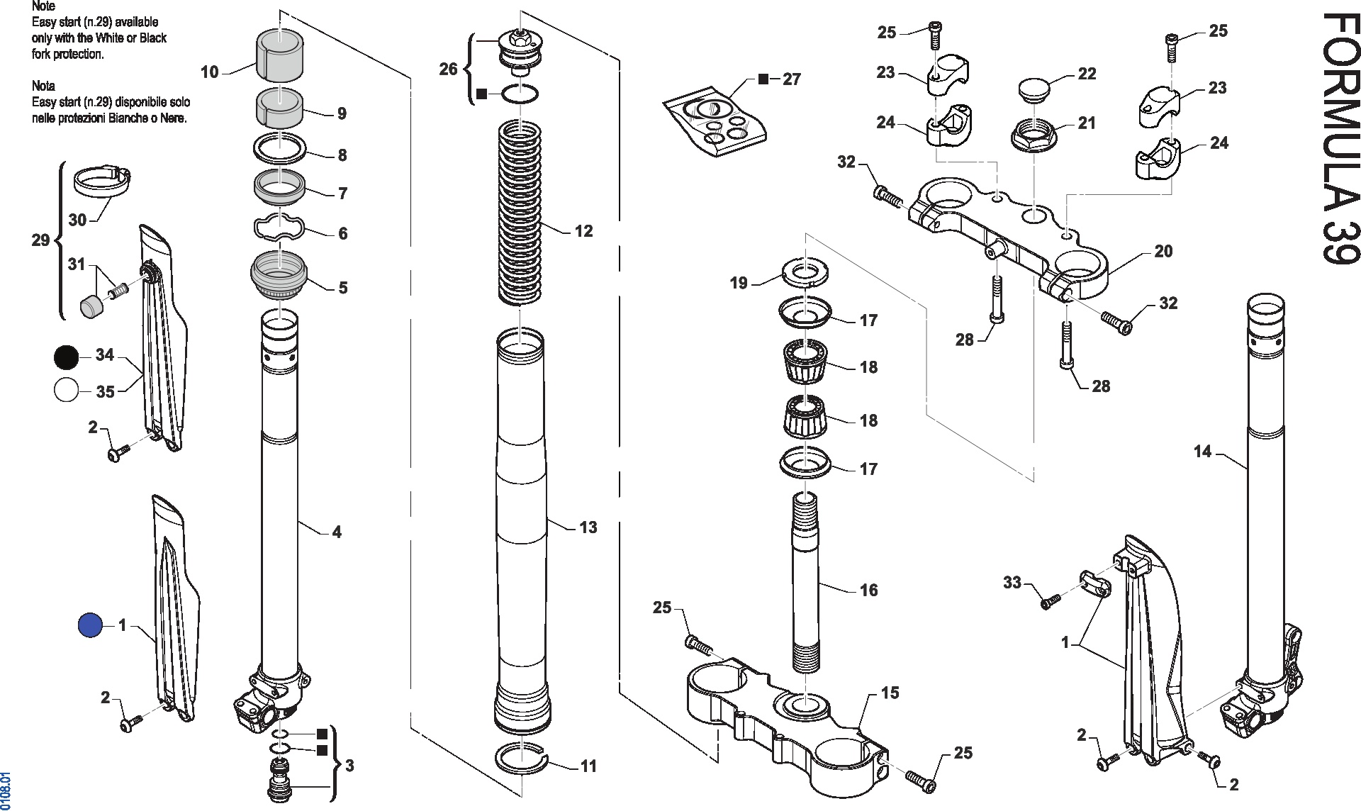 Pièces d'origine pour TM RACING 112 112 2T 112 SMX-J 2023 - Fourche Formula