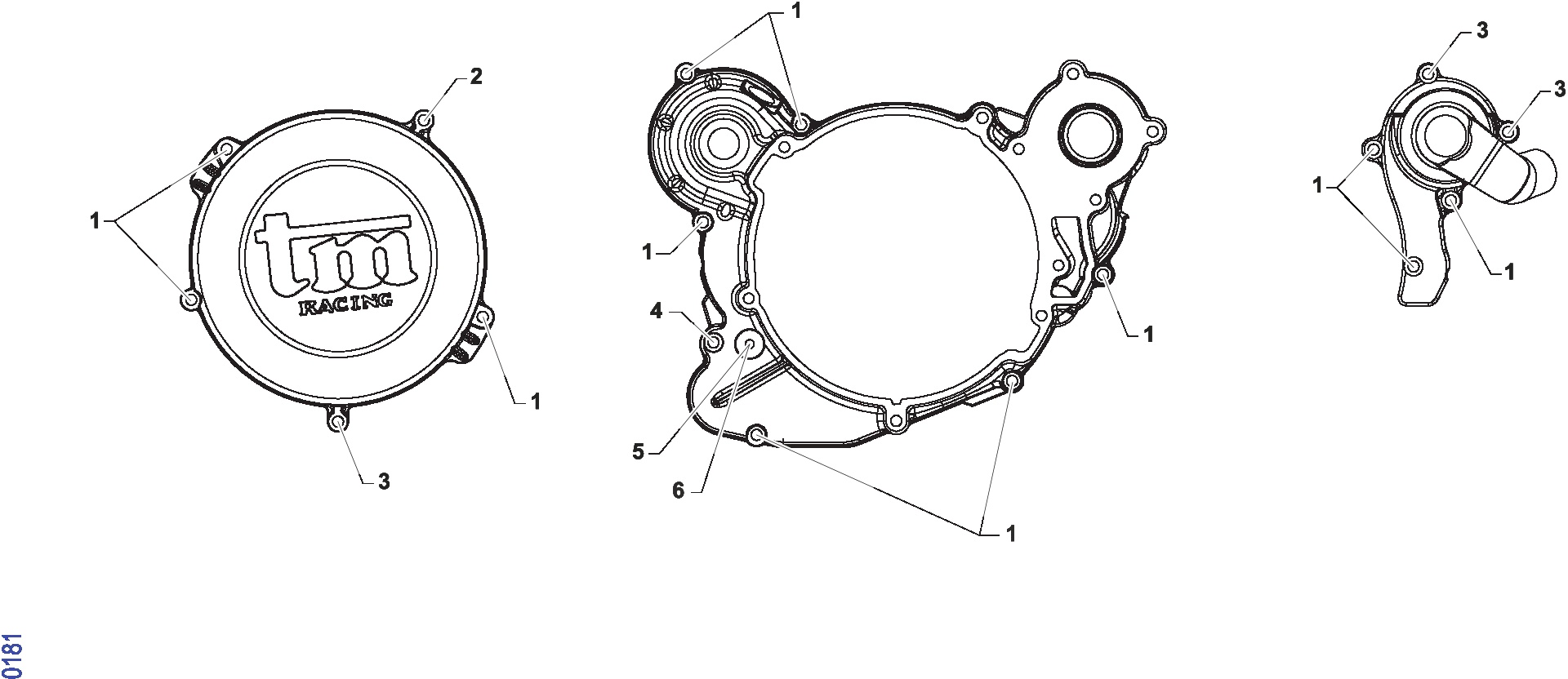 Pièces d'origine pour TM RACING 125 125 2T 125 MX 2023 - Vis de couvercle