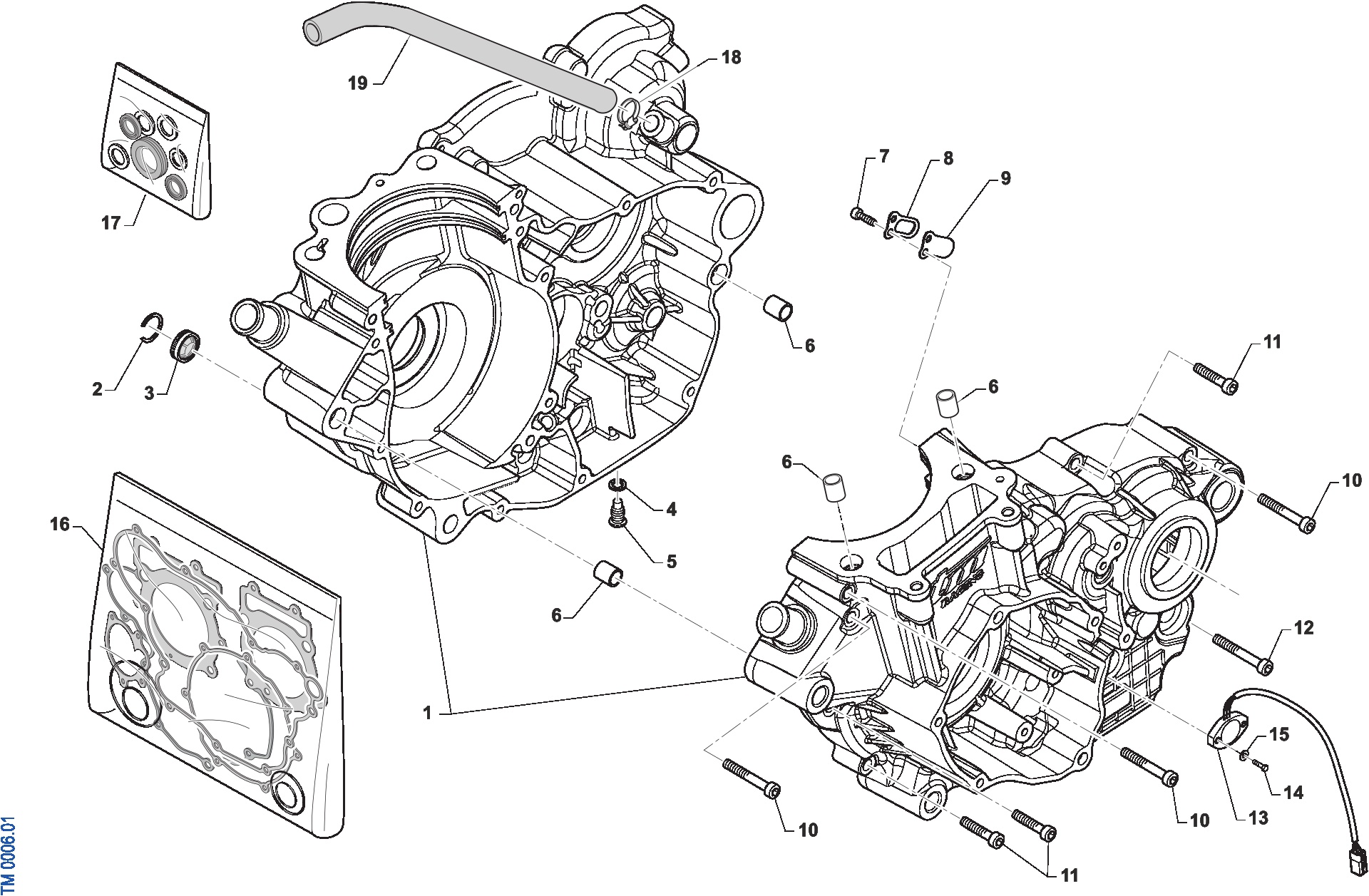 Pièces d'origine pour TM RACING 300 300 4T 300 Fi EN 2023 - Carter moteur