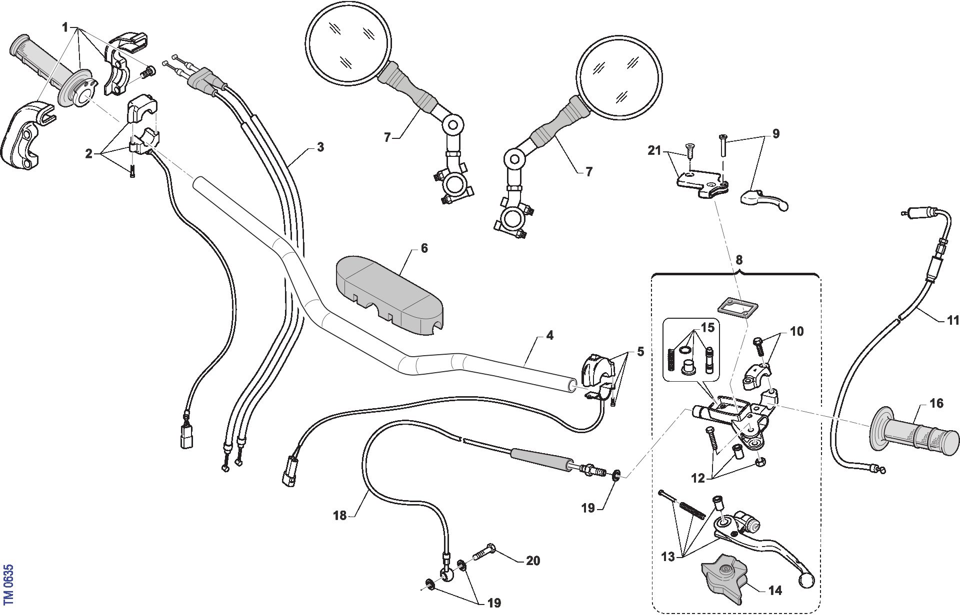 Pièces d'origine pour TM RACING 450 450 4T 450 Fi EN 2023 - Guidon