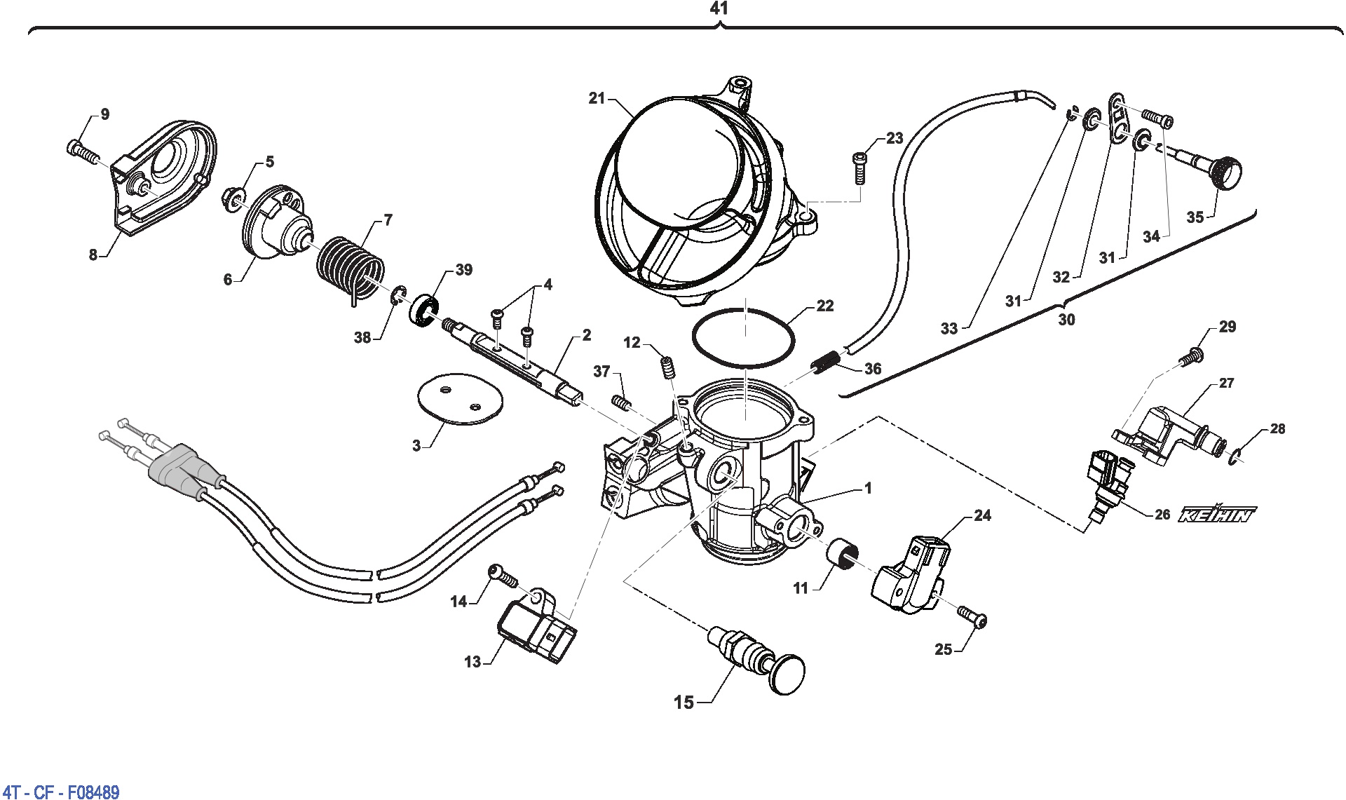 Pièces d'origine pour TM RACING 450 450 4T 450 Fi MX 2023 - Corps d'admission 4T 450 MX