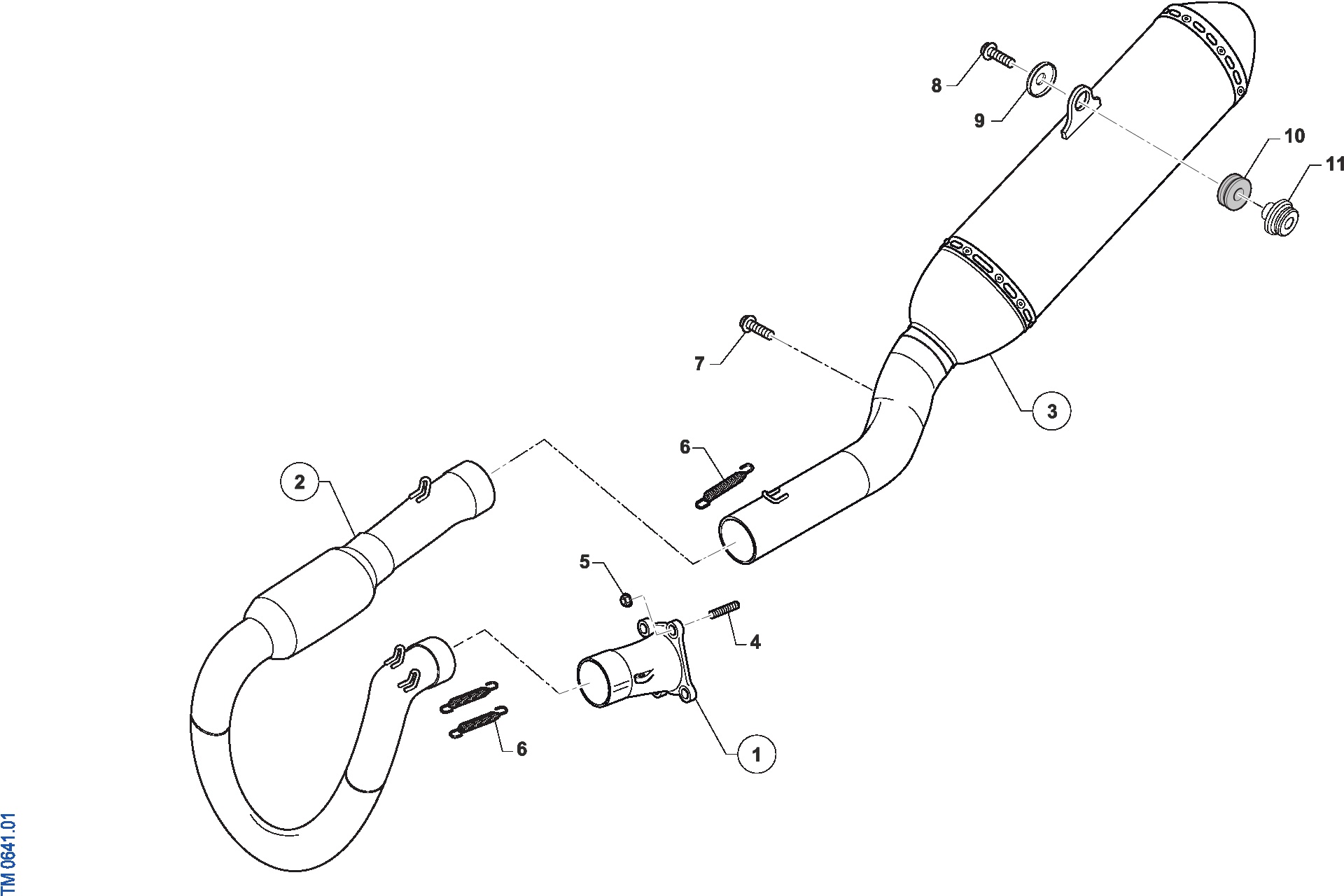 Pièces d'origine pour TM RACING 450 450 4T 450 Fi SMR 2023 - Échappement