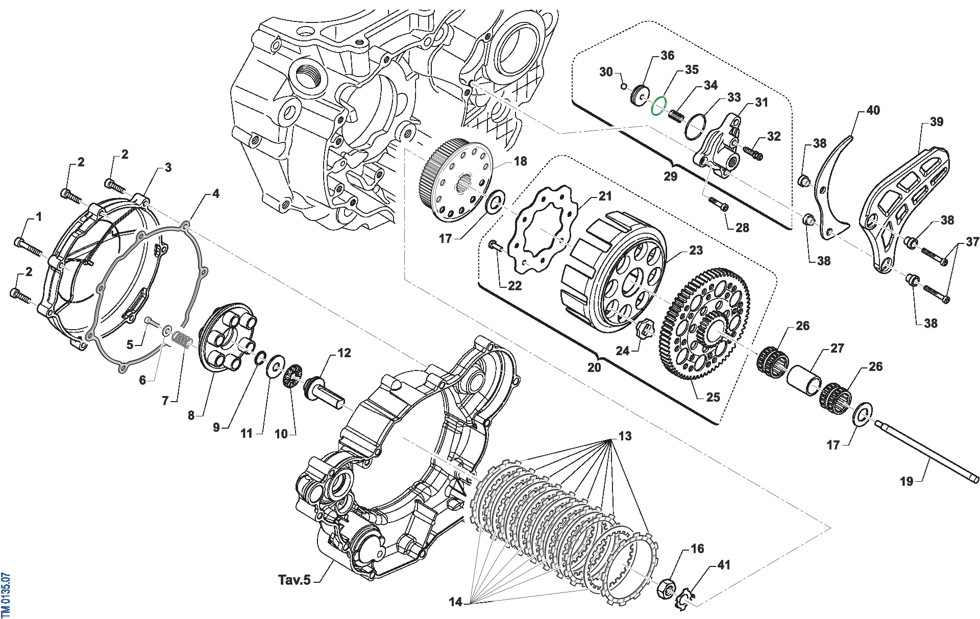 Pièces d'origine pour TM RACING 450 450 4T 450 Fi SMK 2023 - Embrayage