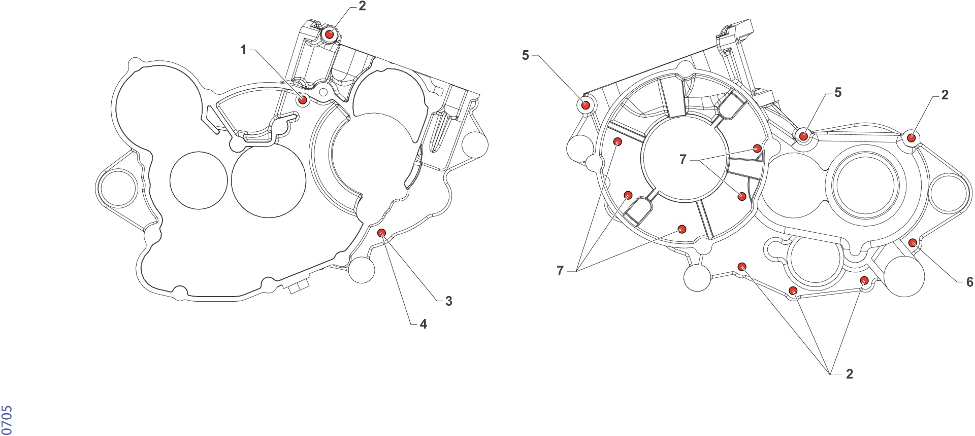 Pièces d'origine pour TM RACING 100 100 2T 100 MX JUNIOR 2022 - Vis et fixations bas moteur