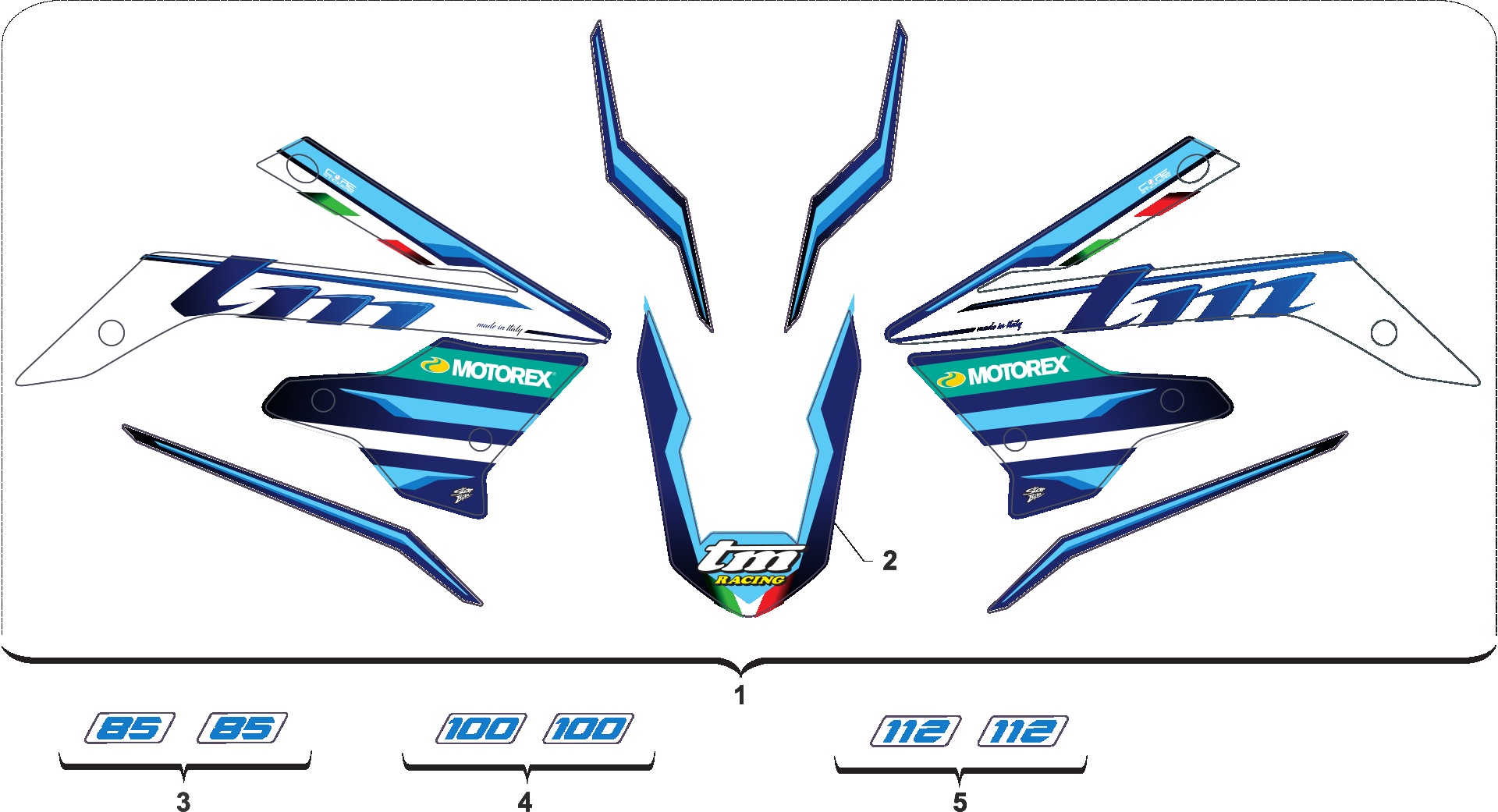 Pièces d'origine pour TM RACING 112 112 2T 112 MX JUNIOR 2022 - Autocollants et adhésifs