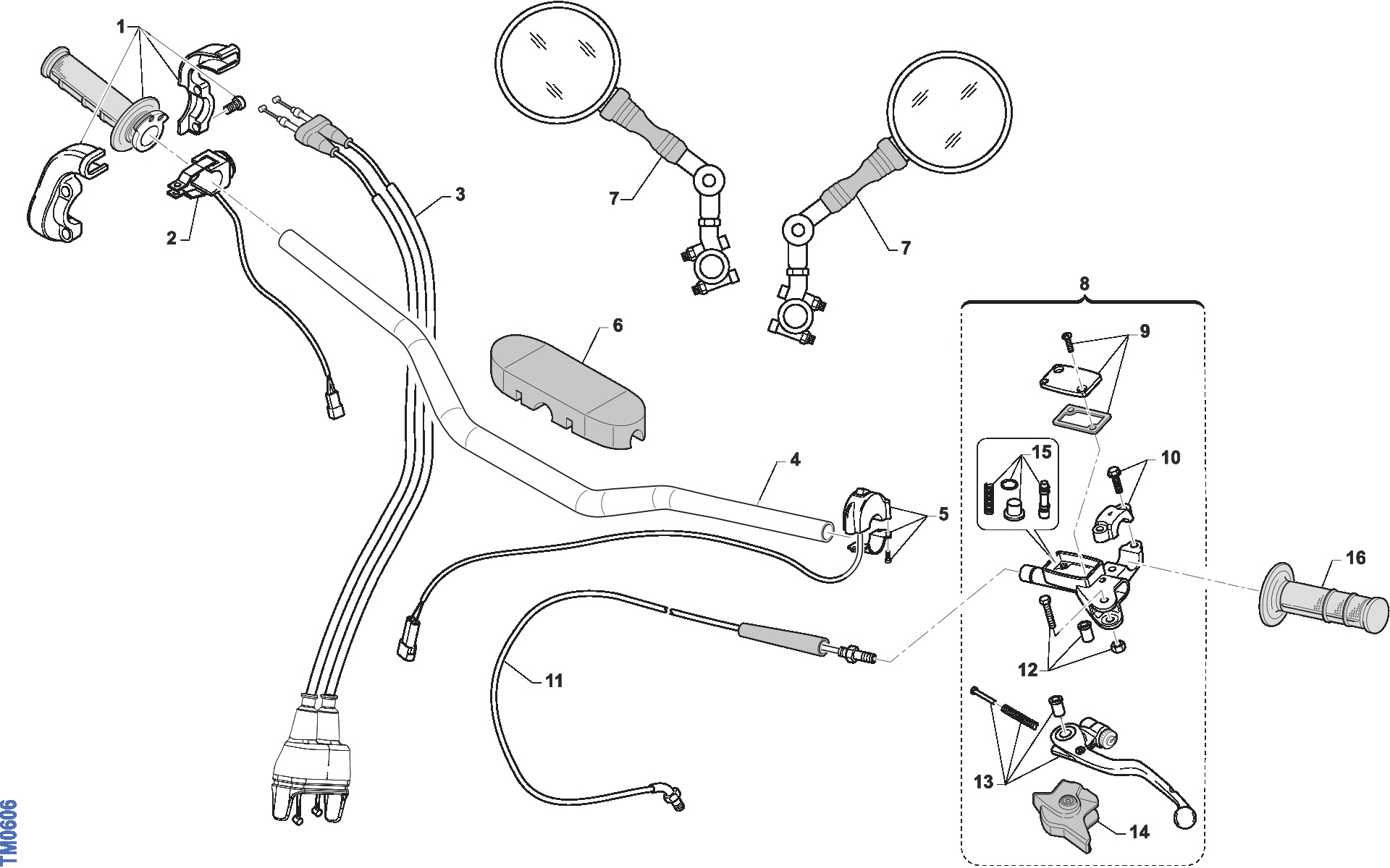 Pièces d'origine pour TM RACING 300 300 2T 300 FI EN 2022 - Guidon
