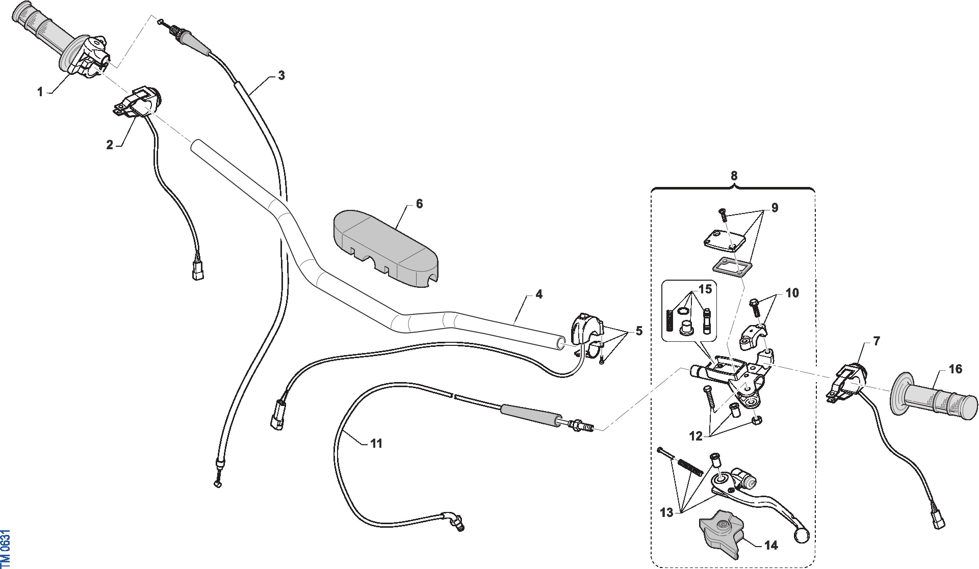 Pièces d'origine pour TM RACING 300 300 2T 300 MX 2022 - Guidon