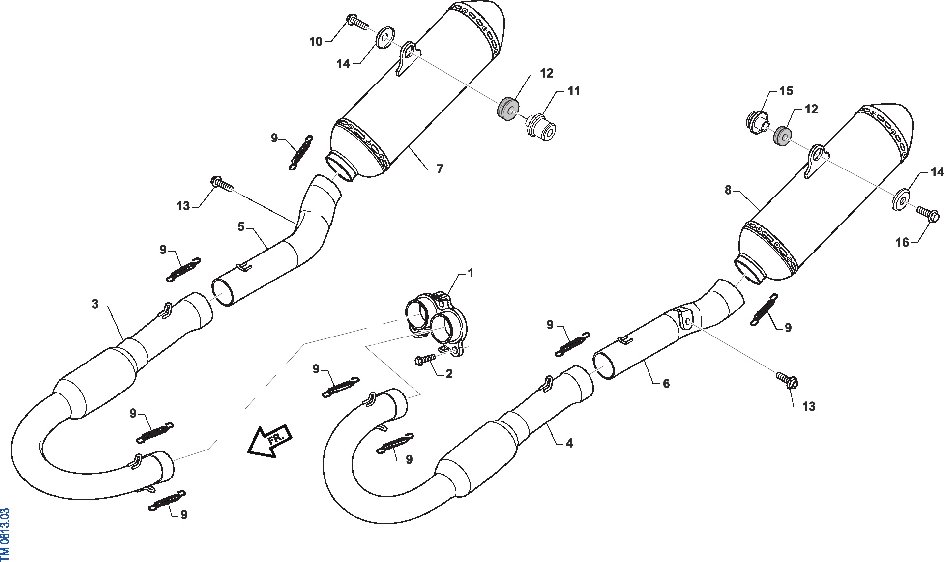 Pièces d'origine pour TM RACING 450 450 4T 450 Fi SMK 2022 - Échappement
