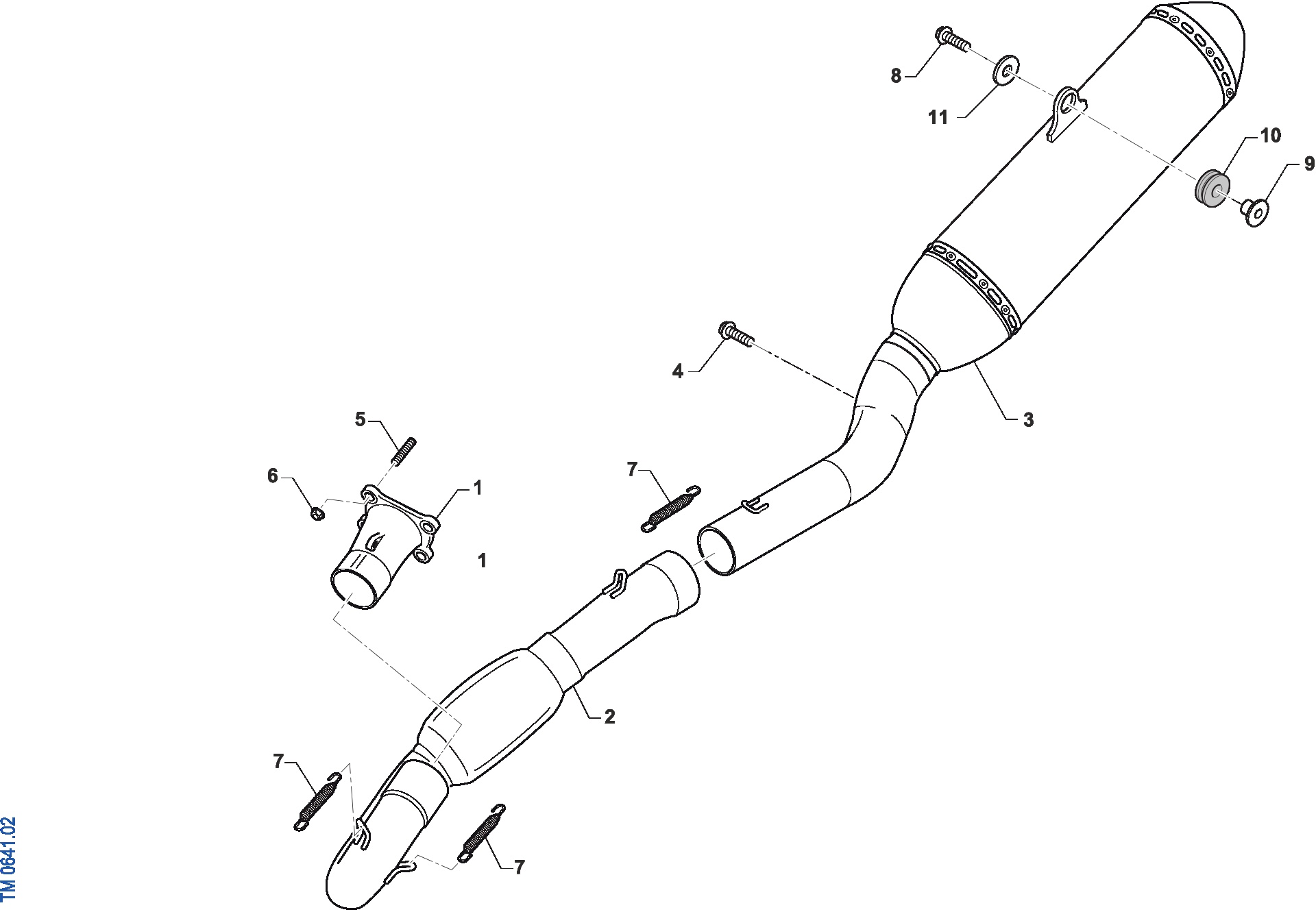 Pièces d'origine pour TM RACING 530 530 4T 530 Fi EN 2022 - Échappement
