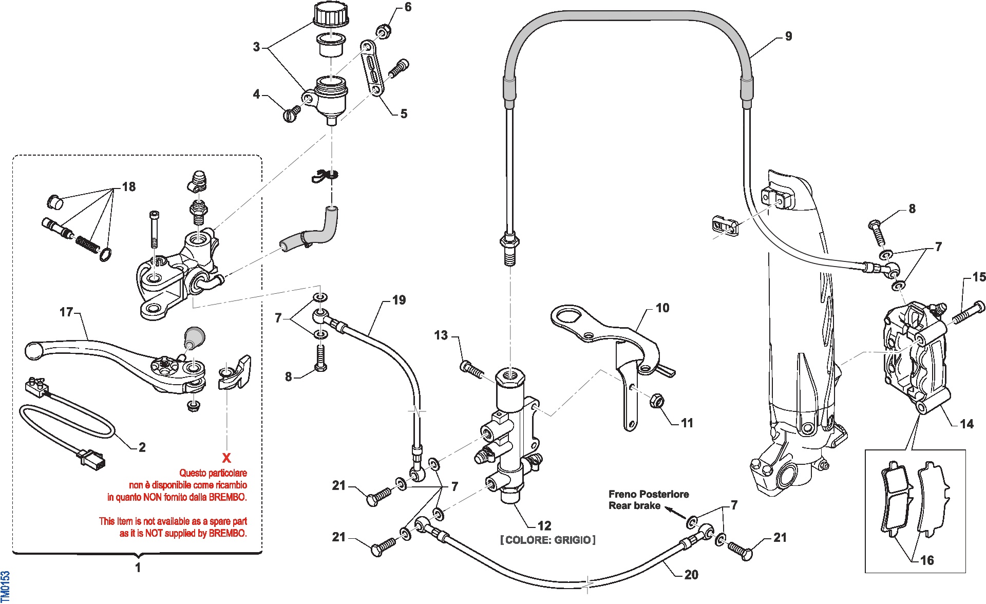 Pièces d'origine pour TM RACING 125 125 2T 125 Fi SMR 2021 - Frein avant