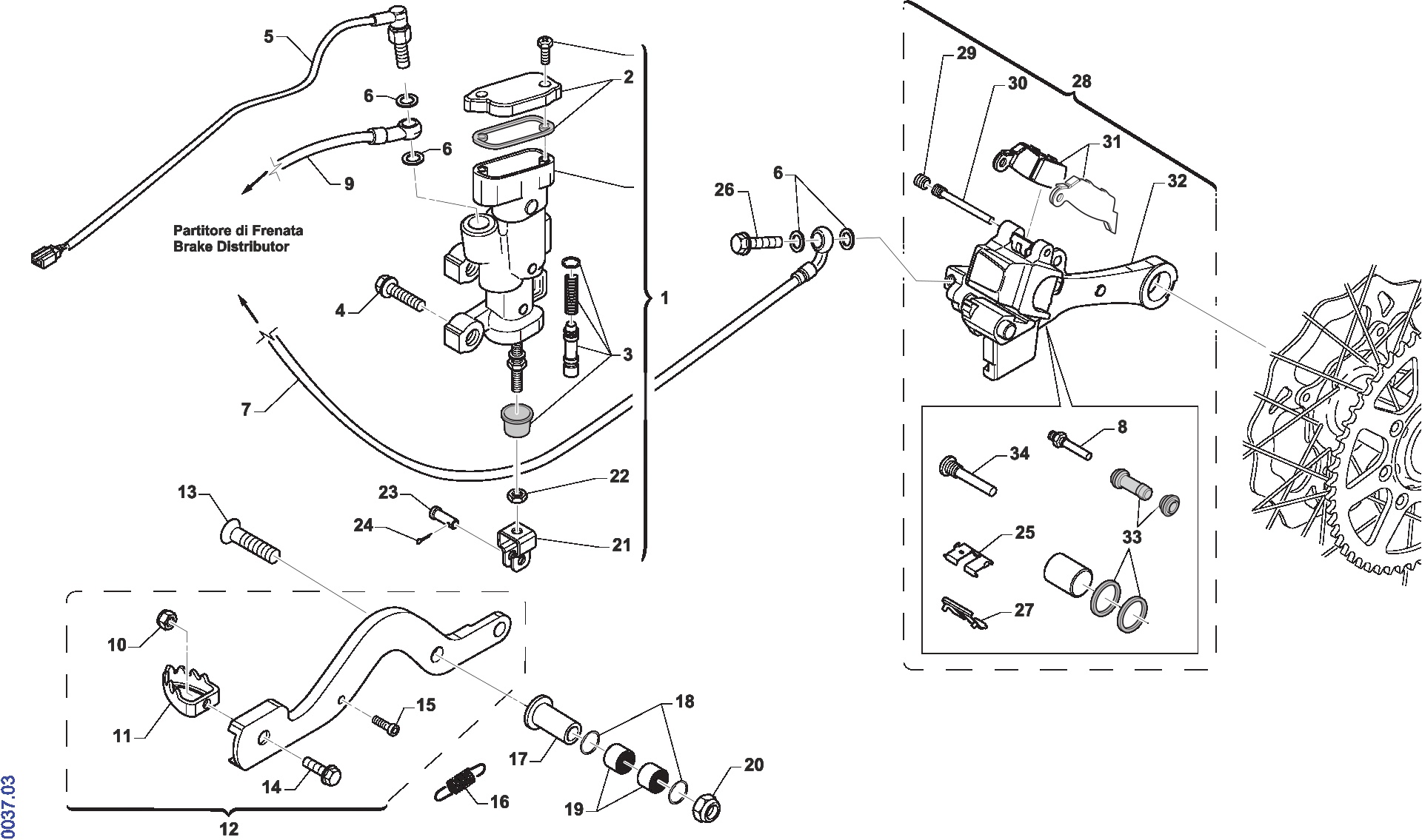 Pièces d'origine pour TM RACING 125 125 2T 125 Fi SMR 2021 - Frein arrière