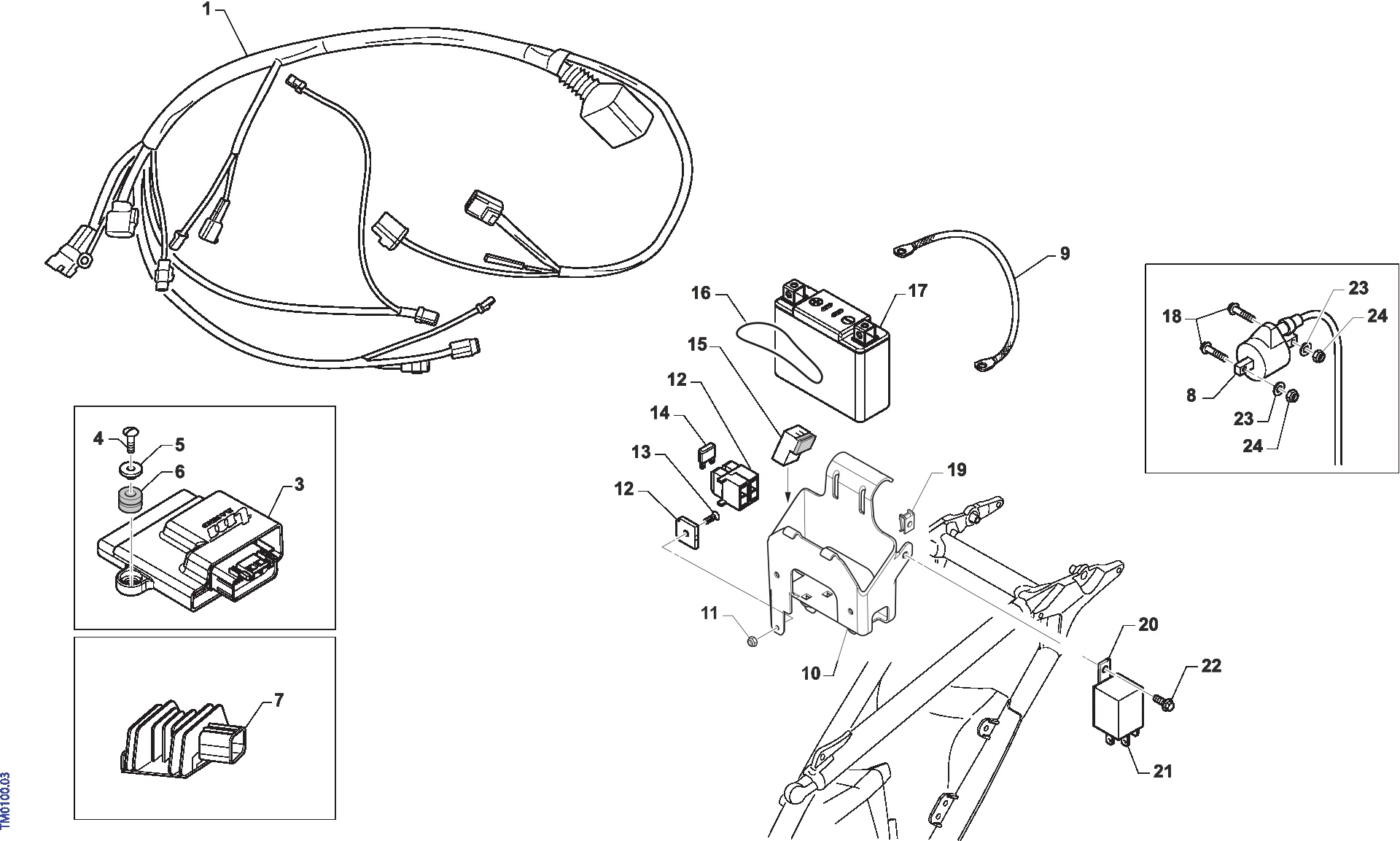 Pièces d'origine pour TM RACING 144 144 2T 144 Fi EN 2021 - Faisceau électrique