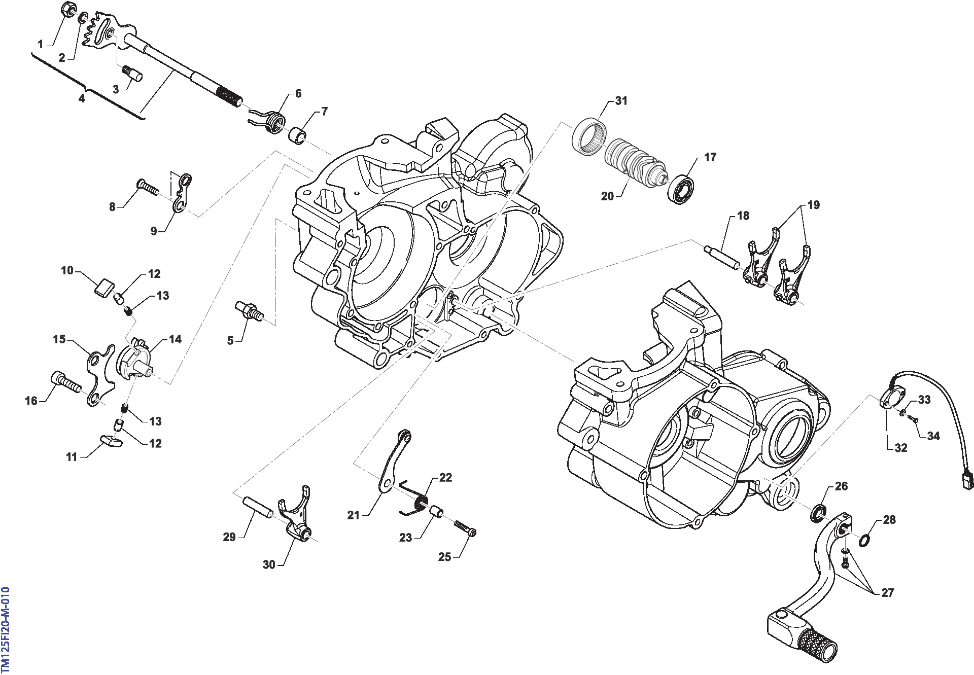 Pièces d'origine pour TM RACING 144 144 2T 144 Fi EN 2021 - Boîte de vitesses
