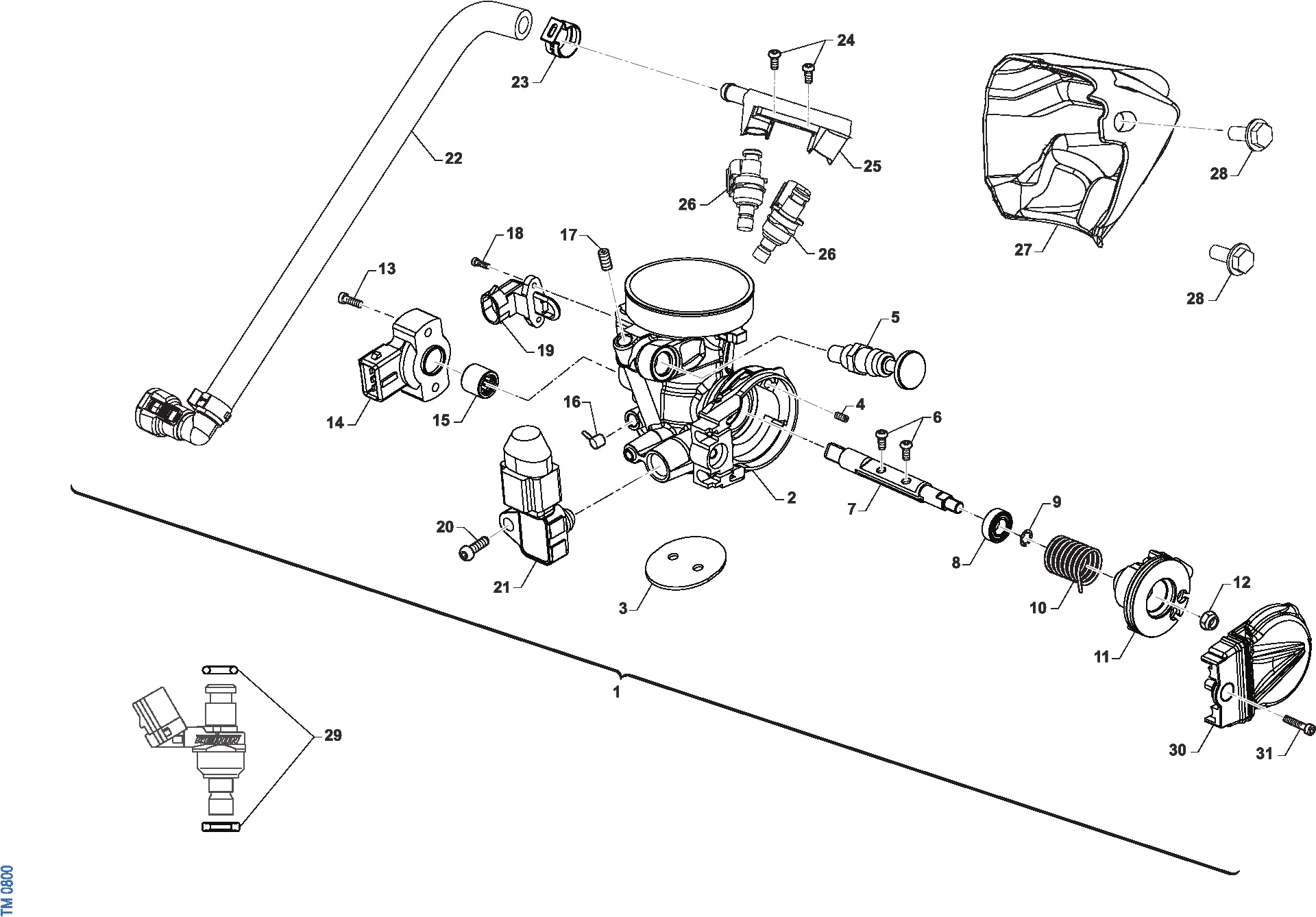 Pièces d'origine pour TM RACING 144 144 2T 144 Fi EN 2021 - Corps d'admission 125 144 Fi