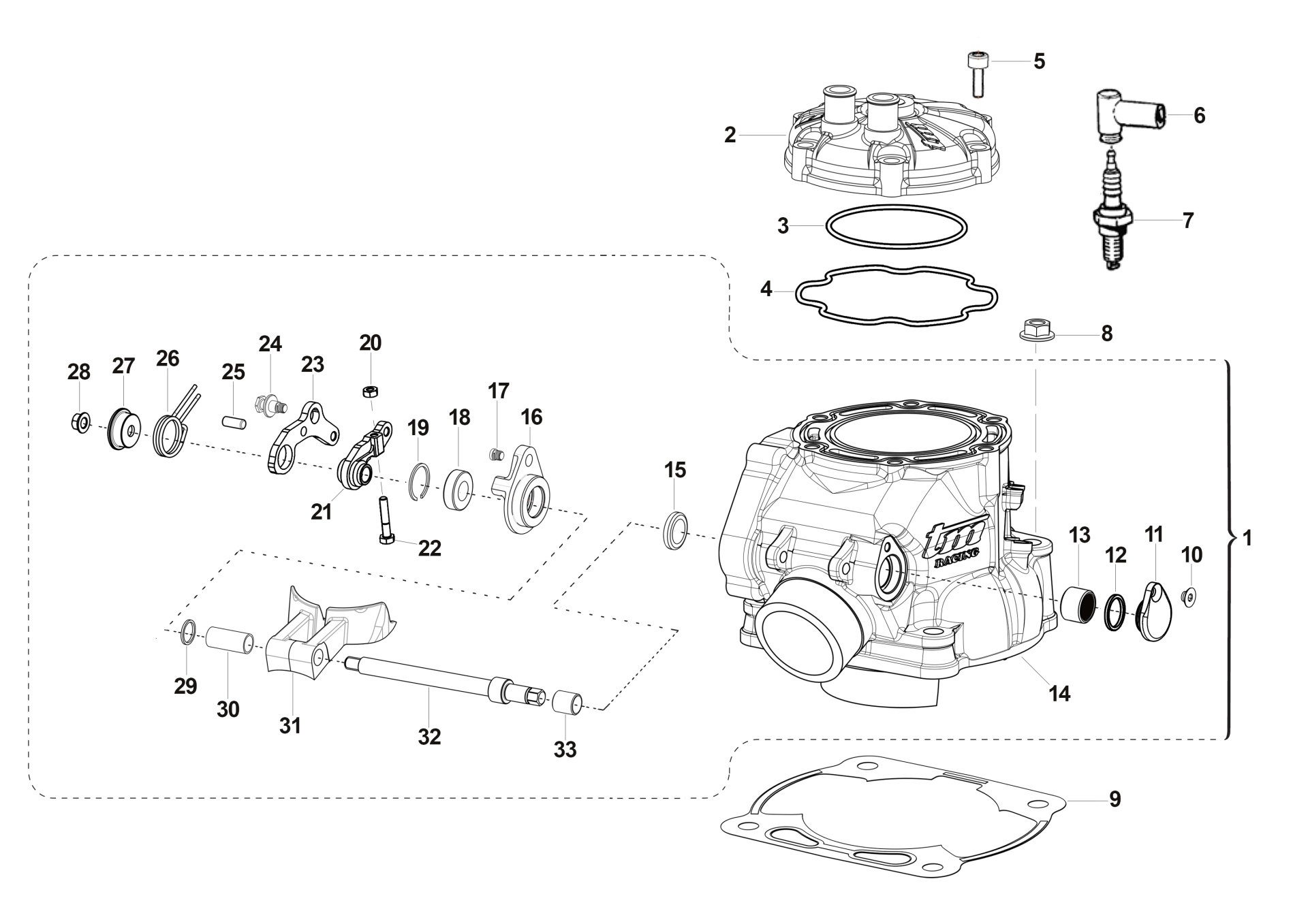 Pièces d'origine pour TM RACING 250 250 2T 250 EN 2021 - Cylindre