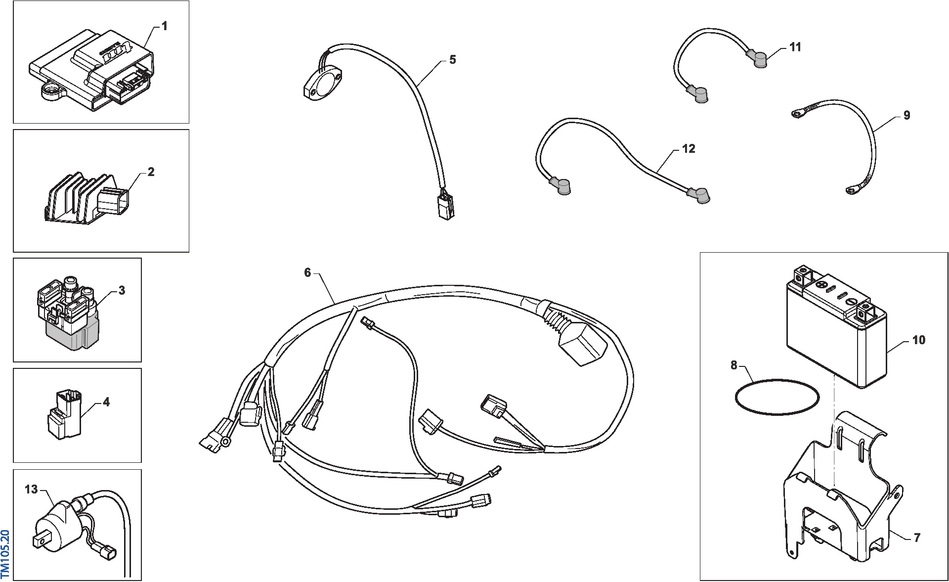 Pièces d'origine pour TM RACING 300 300 2T 300 Fi EN 2021 - Faisceau électrique