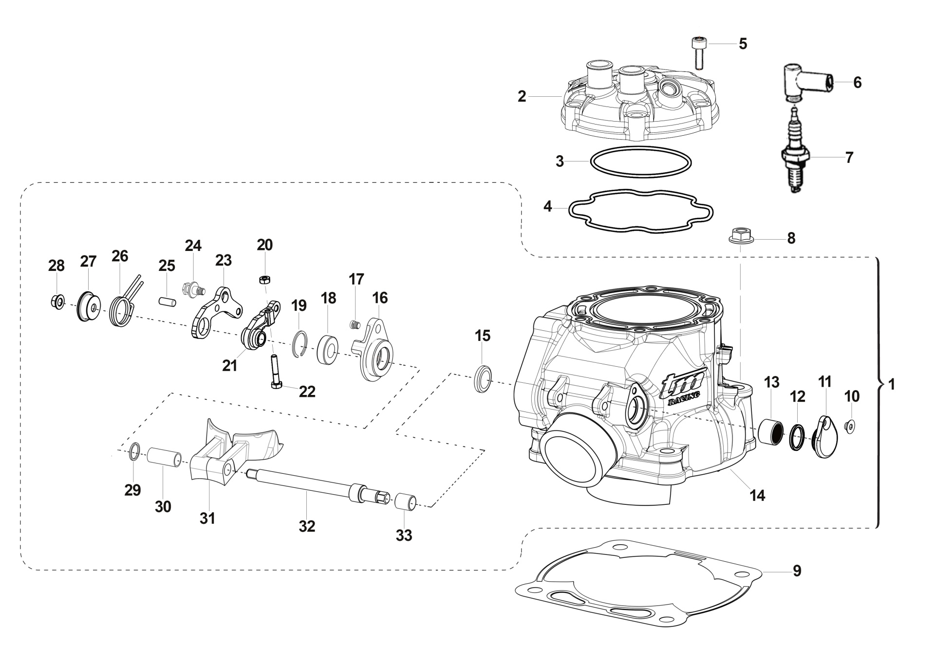 Pièces d'origine pour TM RACING 300 300 2T 300 Fi EN 2021 - Cylindre