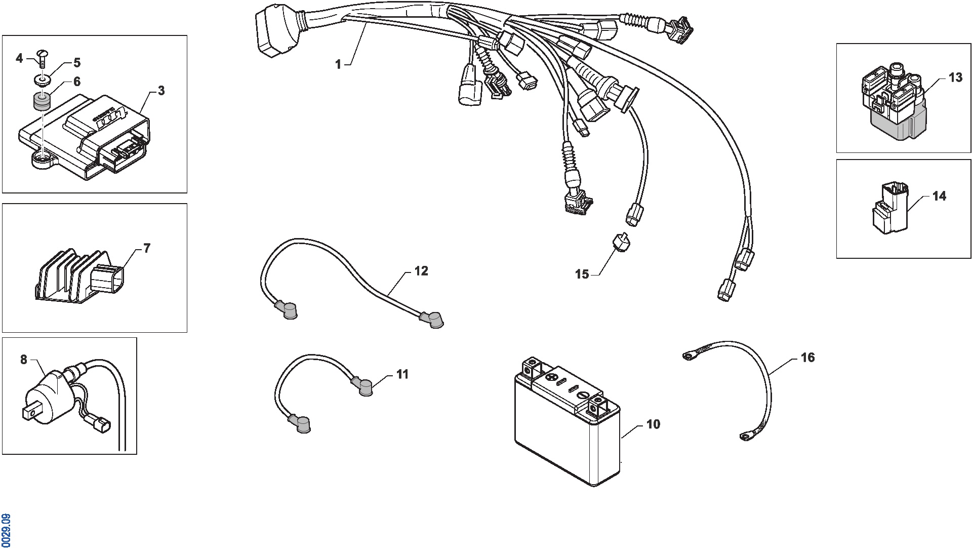 Pièces d'origine pour TM RACING 250 250 4T 250 Fi MX TWIN 2021 - Faisceau électrique ES